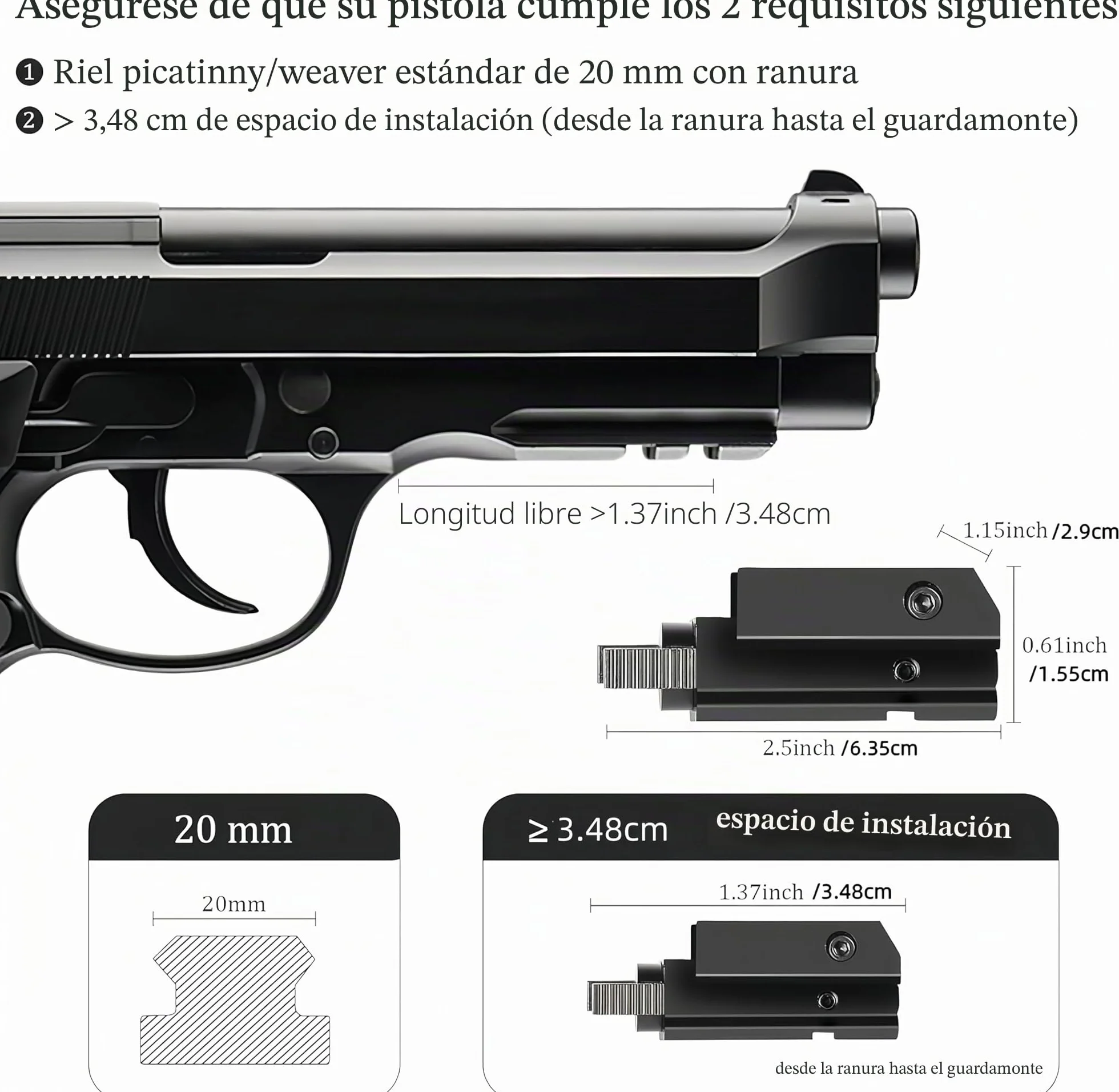 KinZon Visor láser rojo alta precisión 20 mm Picatinny/Weaver para pistolas carabinas armas tácticas