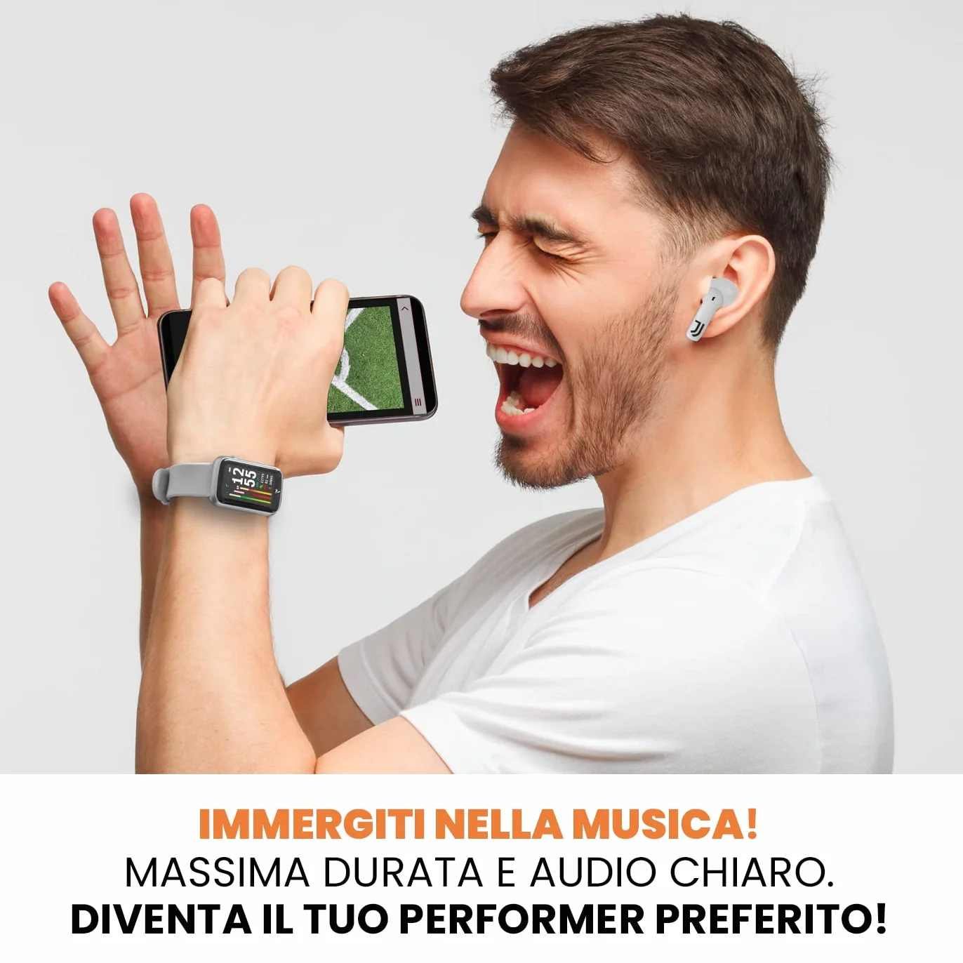 Auriculares inalámbricos Bluetooth Touchbuds Juventus Oficiales con controles táctiles y funda de carga