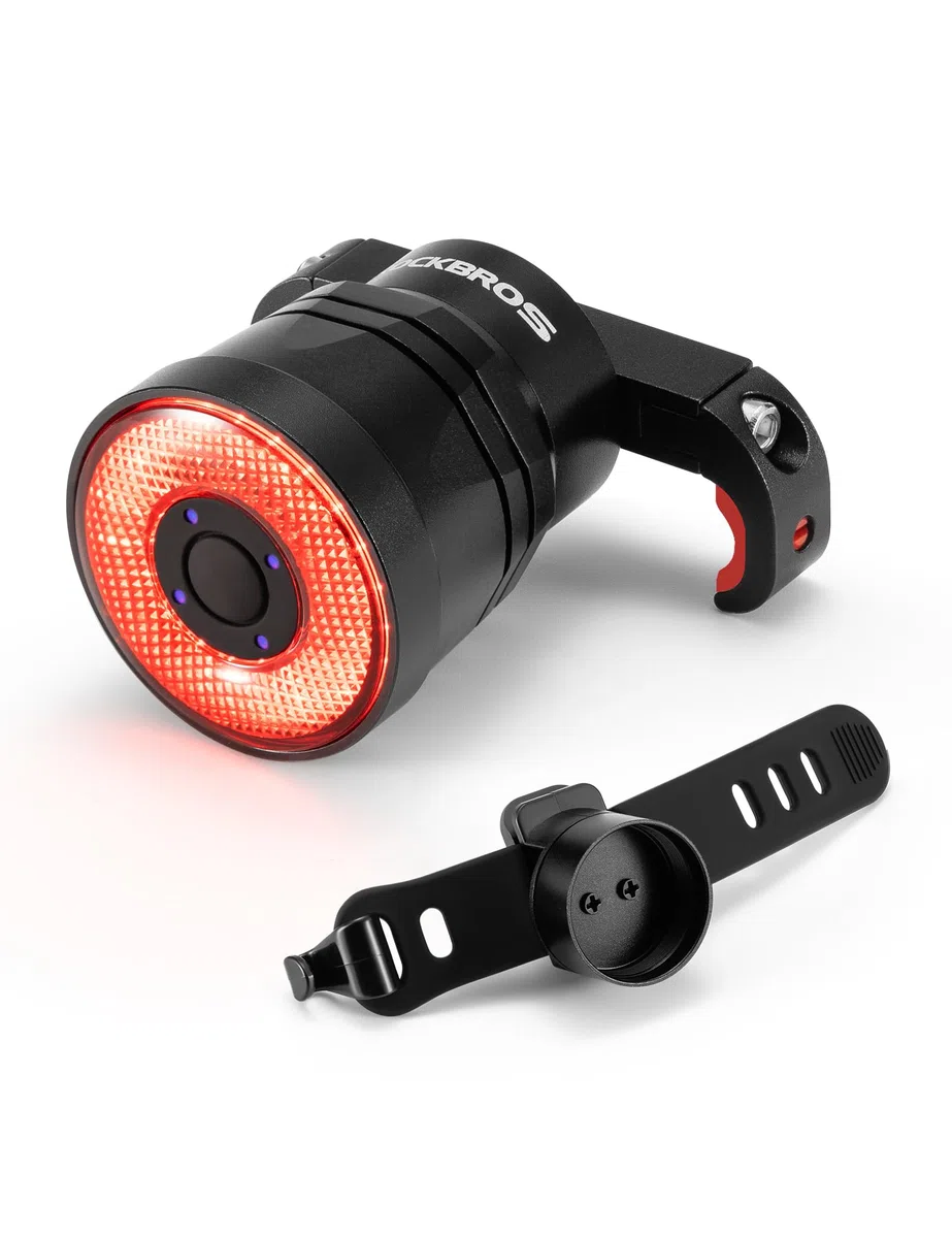 ROCKBROS Luz Trasera de Bicicleta Inteligente con Sensor de Frenado, Luz de Seguridad USB Recargable Impermeable IPX6, Aleación de Aluminio, 4 Modos de Iluminación para Seguridad Nocturna en Ciclismo