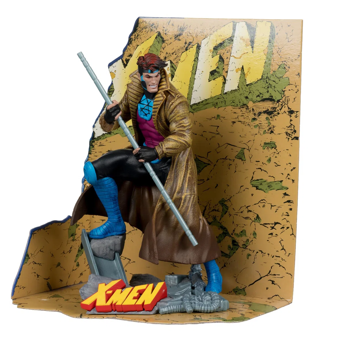 McFarlane Marvel Gambit - Juguete Coleccionable a Escala 1:10 con Escena (X-Men #1)