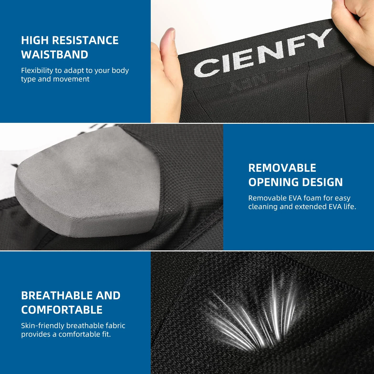 Cienfy Pantalones Cortos Acolchados Protectores de EVA para Snowboard, Patinaje y esquí, protección de Cadera 3D para Cadera, glúteos y coxis