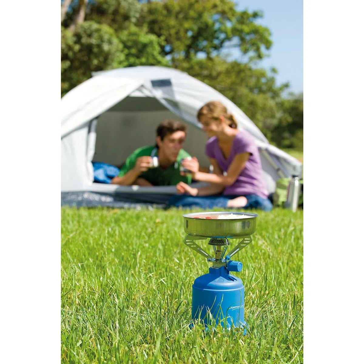 Campingaz Camping 206 S 1,2 kW Hornillo de gas para camping con 2 cartuchos de gas de 190g