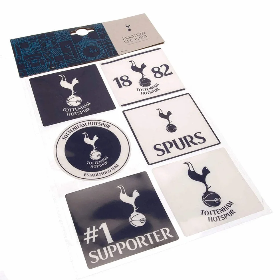 Tottenham Hotspur FC Set de Etiquetas del Coche Pack de 6 Marino Blanco