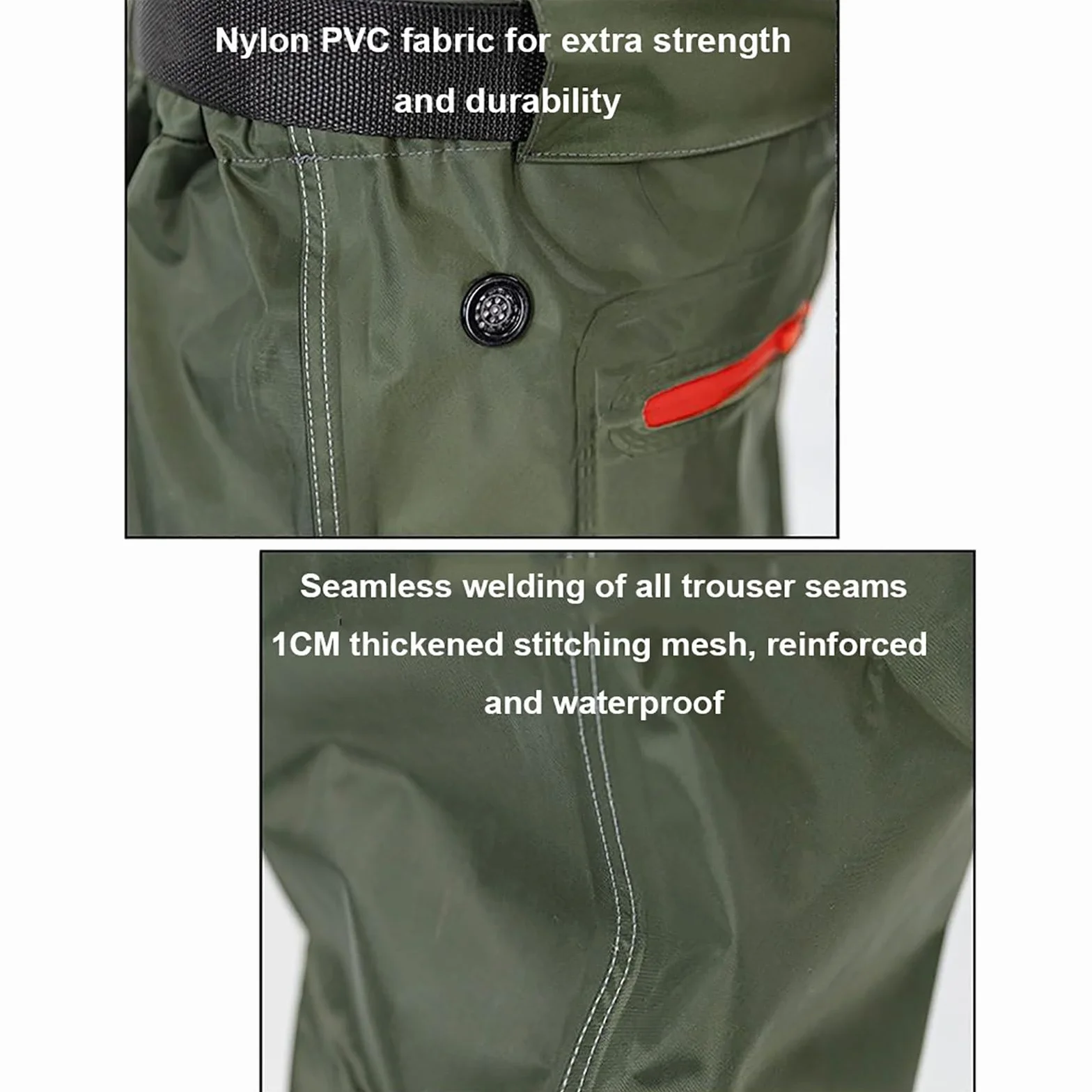 Vadeadores de Pesca Impermeables para Hombres, Pantalones de Vadeo hasta la Cintura con Botas Transpirables, D-42