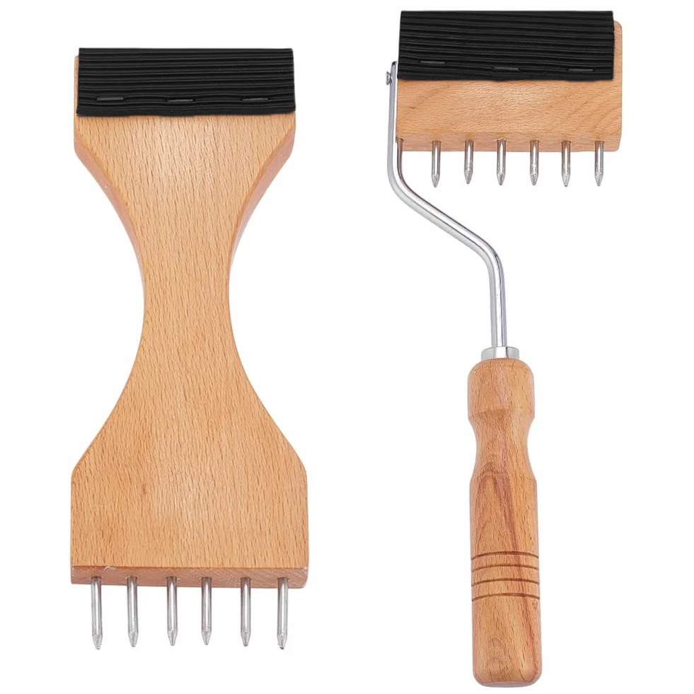 NBEADS 2 piezas de 2 estilos de cinta de madera, herramienta de reparación de tapicería, mango de madera, extractor de cinchas para tapicería, herramientas de reparación de tapicería, suministros