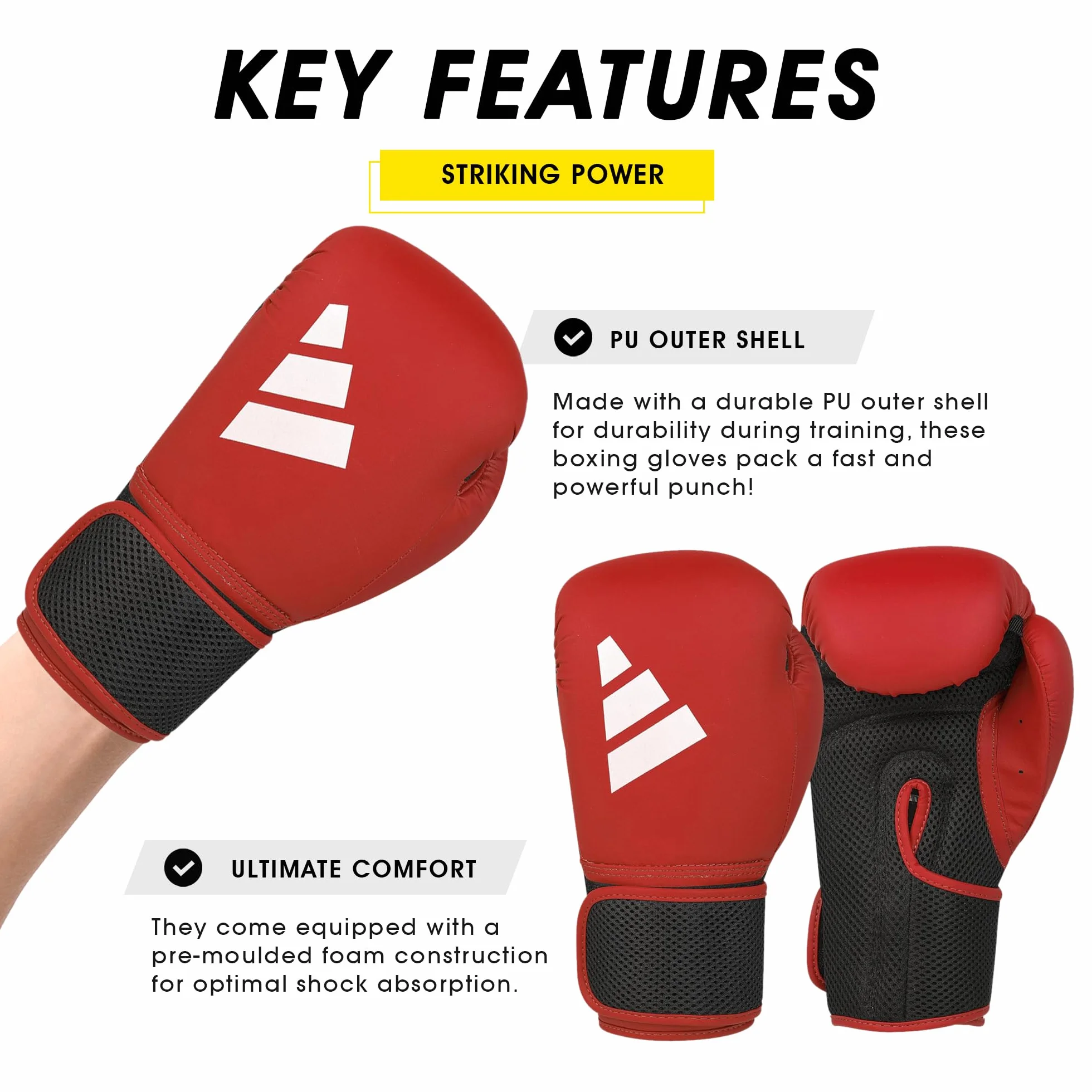 Adidas Hybrid 25 Guantes de Boxeo Rojo 10 oz