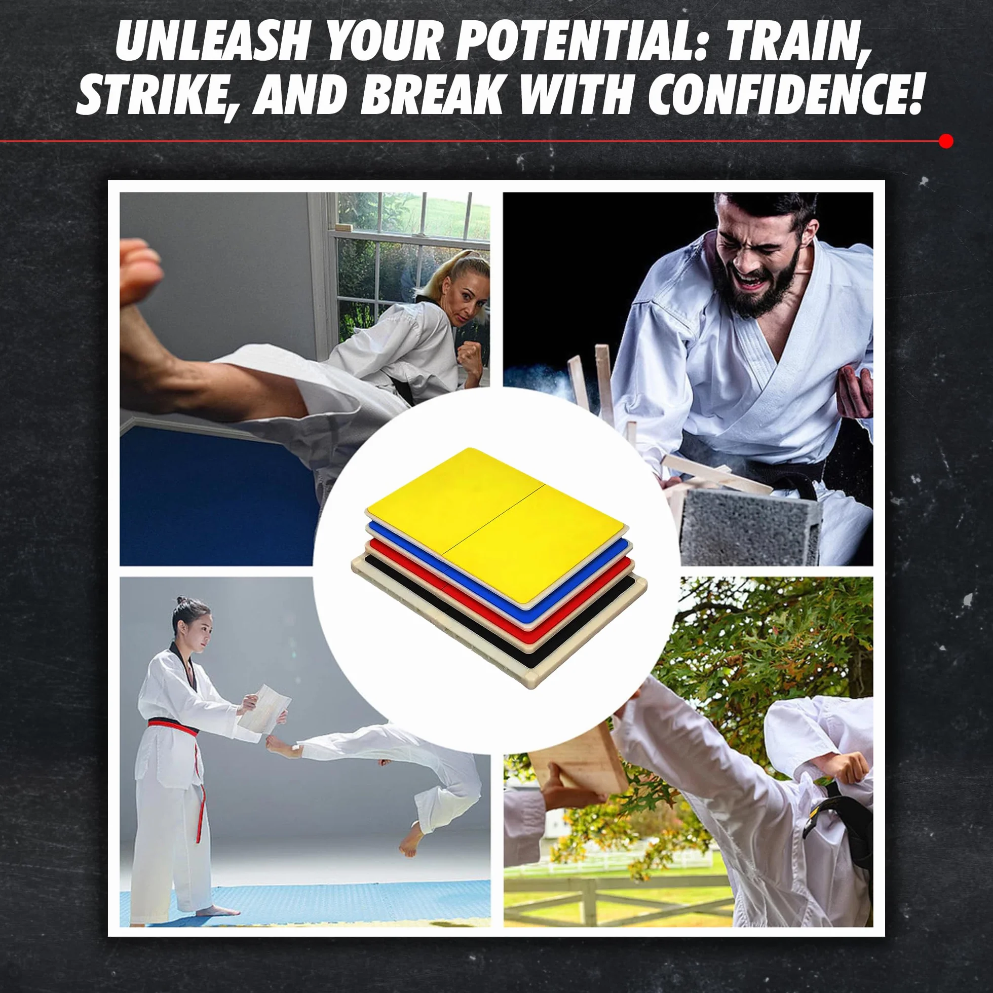 Tabla de Rotura de Artes Marciales Karate MMA Taekwondo Foam-Covered 6/8/10/16 mm