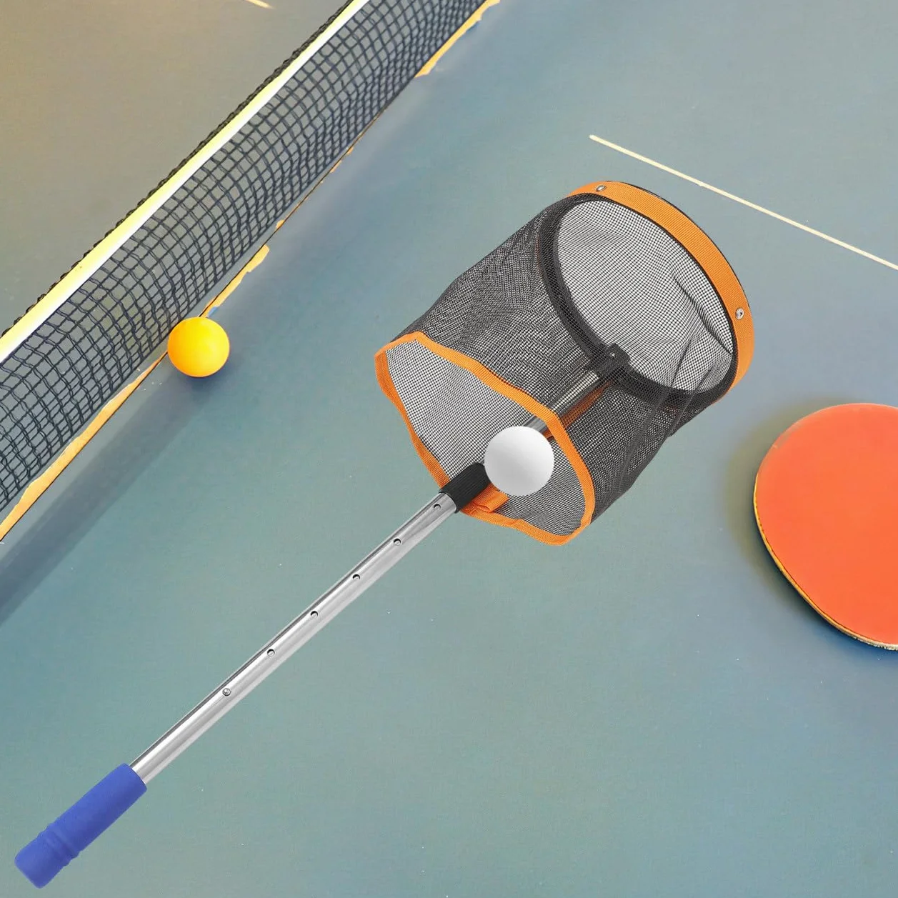 SUPVOX Recolector Pelotas Tenis Mesa Mango Retráctil Cesto Entrenamiento Competición