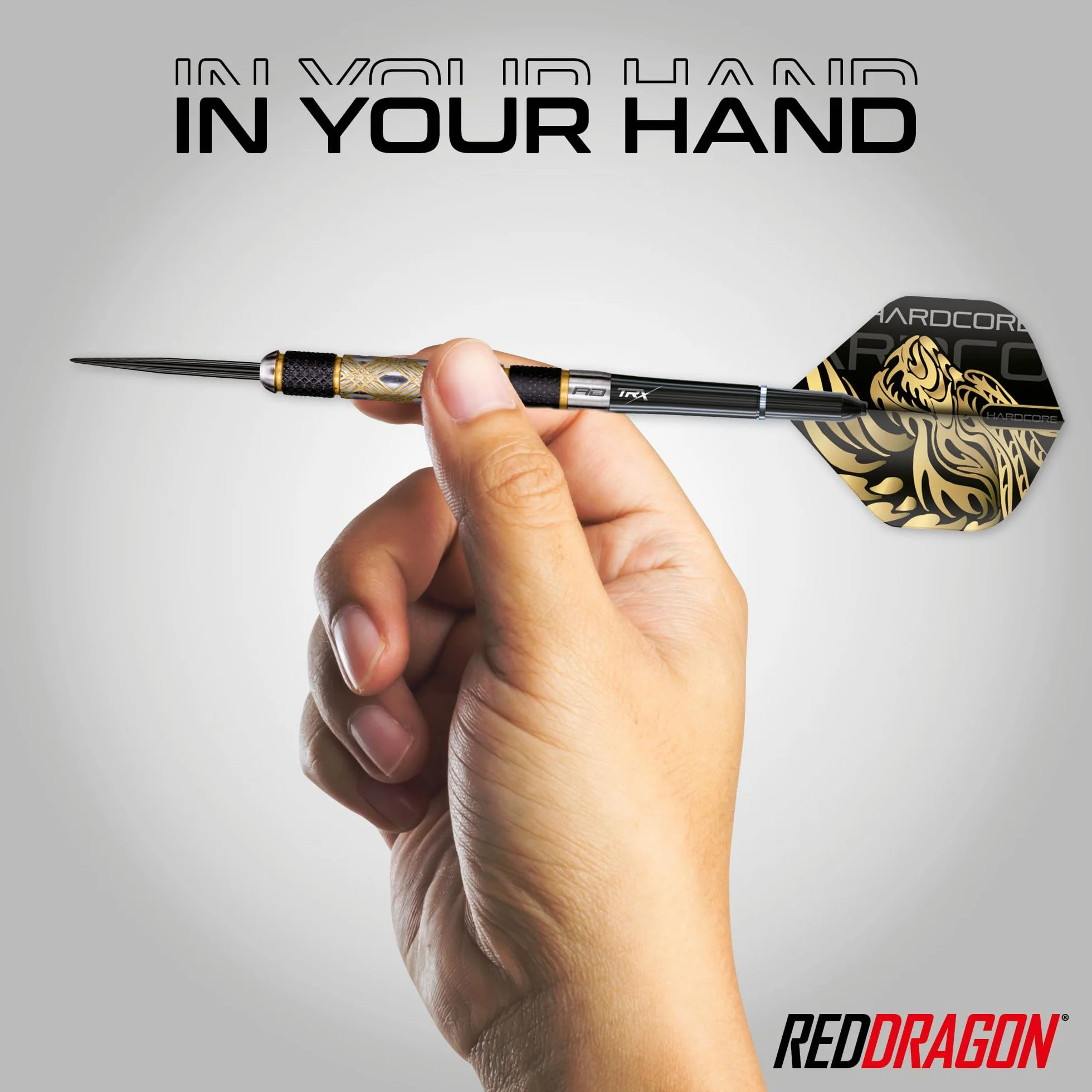 RED DRAGON - Golden Eyes - Set de freccette professionali de 22g, 24g, 26g, 28g, 30g, 32g en tungsteno 85% con alette e steli