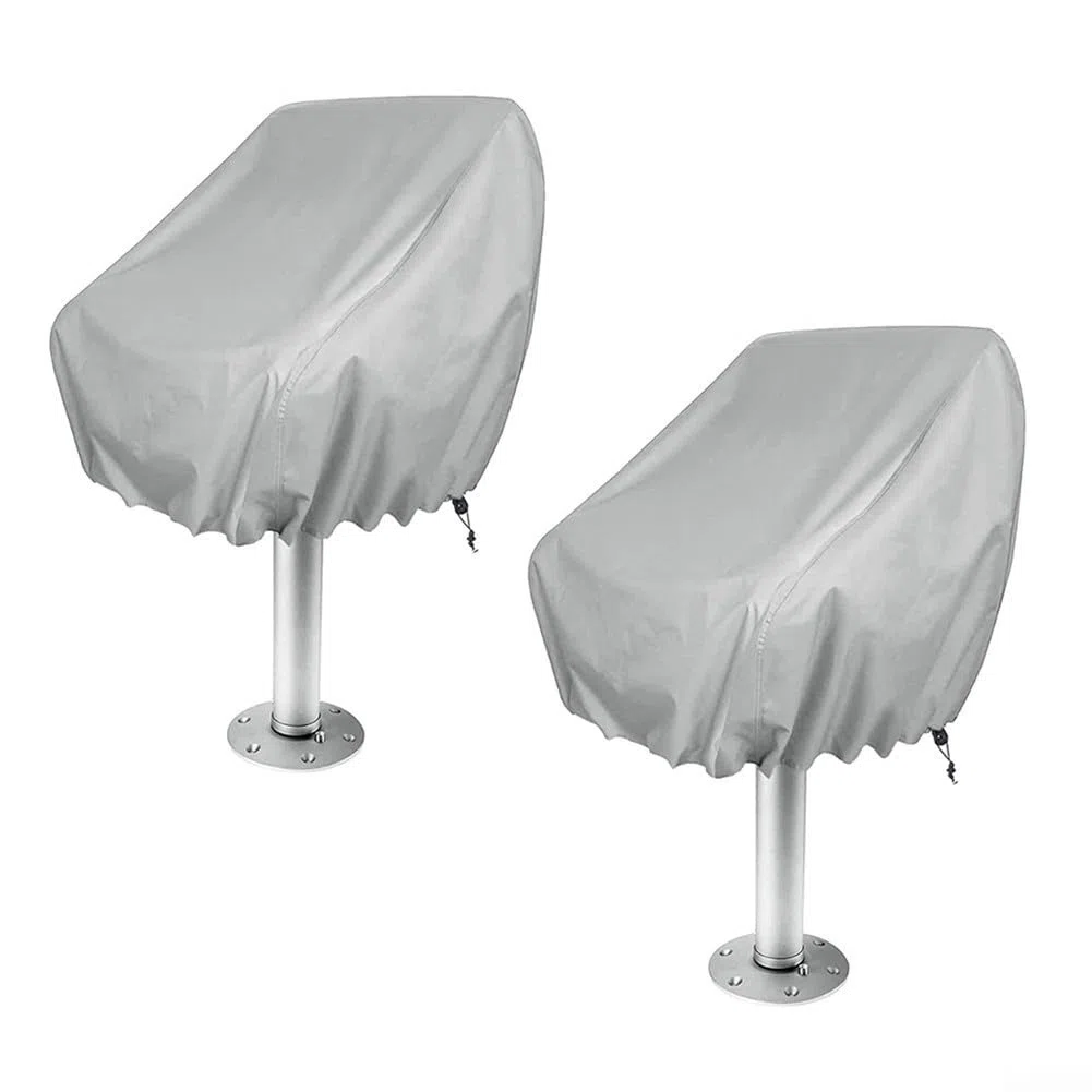 Fundas para asiento de barco, paquete de 2 unidades, tela Oxford 210d/420d, resistente a los rayos UV, cubierta antipolvo para asiento de capitán de yate, protector de asiento de barco impermeable a