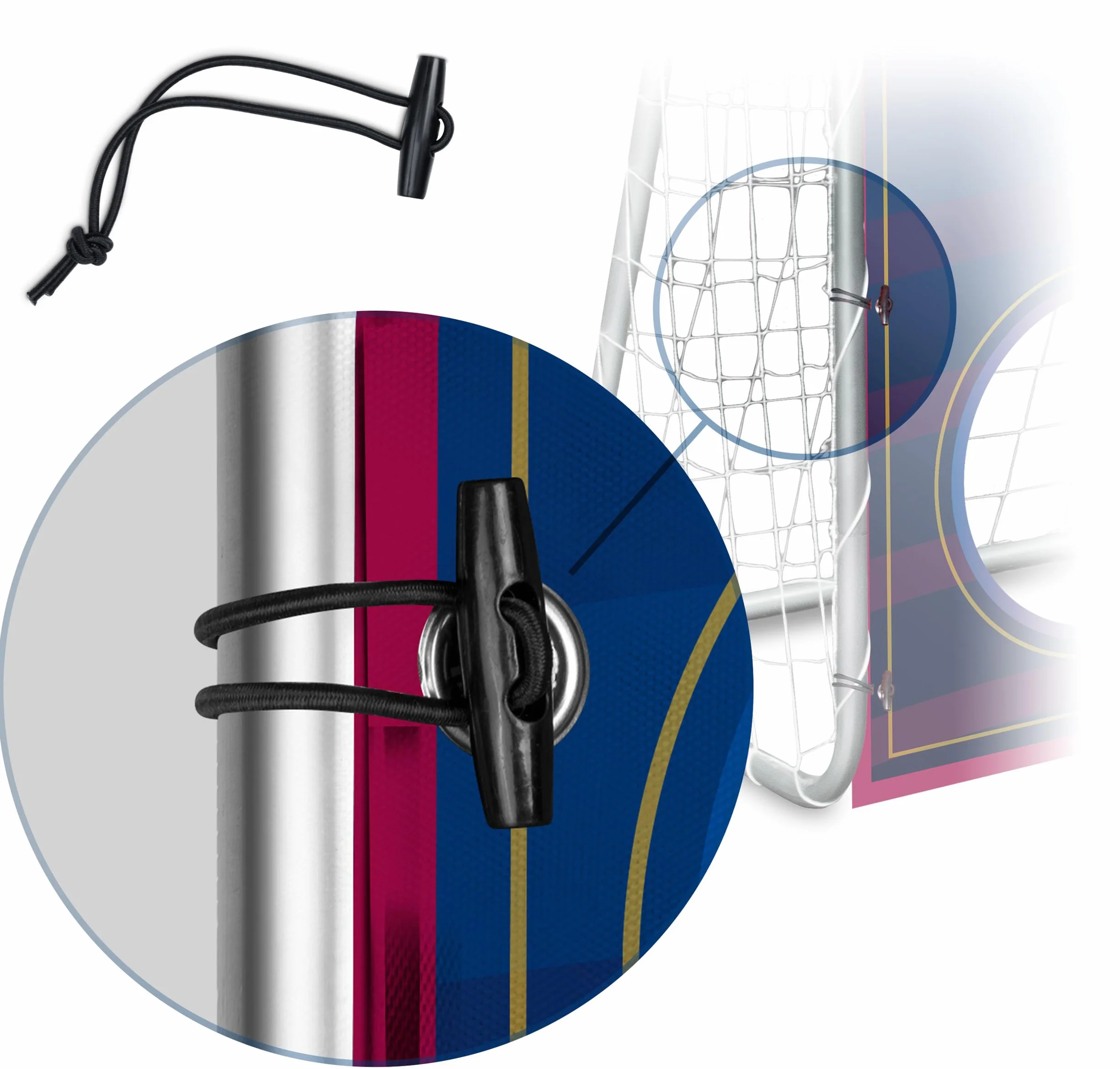 Neo-Sport Blau Portería de fútbol con Agujeros para Disparar Impermeable 215x150 cm Azul