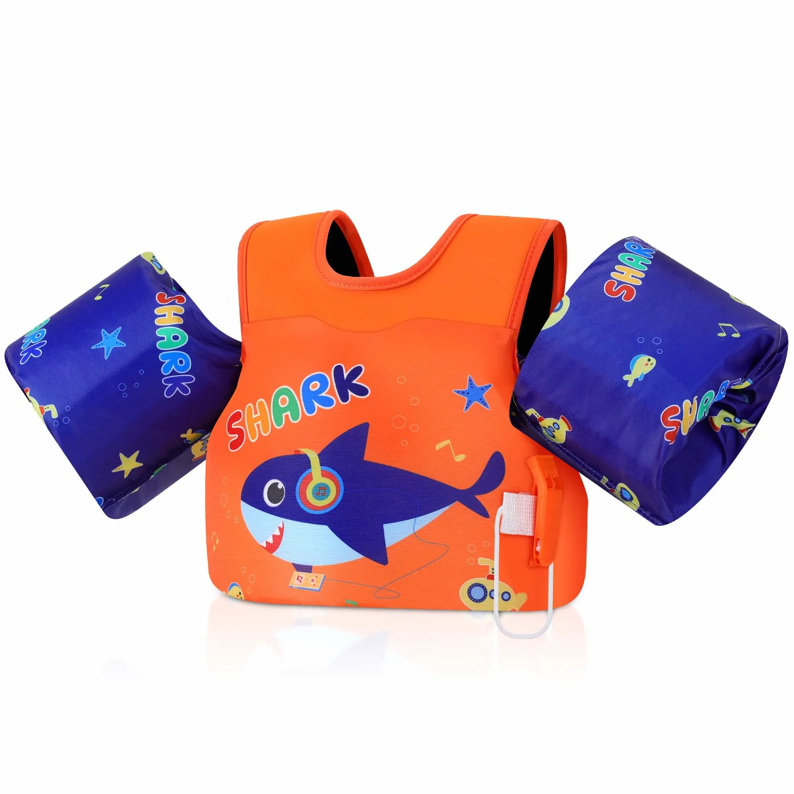 MoKo Chaleco de Natación para Niños, Flotadores de Brazo para Niños, Flotadores de Agua con Silbato para Piscina Playa