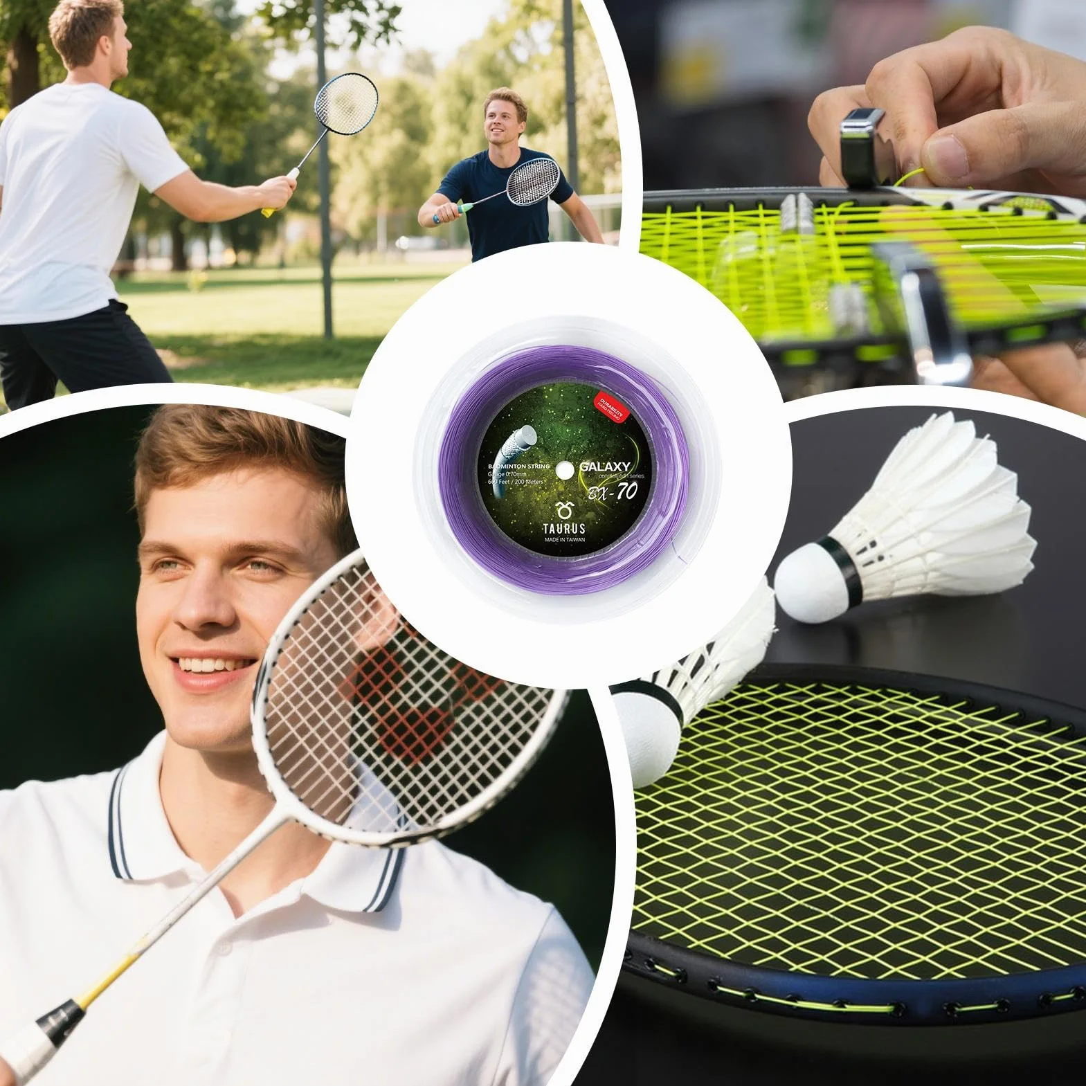 Genérico Cuerda para Bádminton - Raqueta De Bádminton con Hilo De Reemplazo - 200 Metros Elástica para Práctica Deportiva Y Uso Intensivo