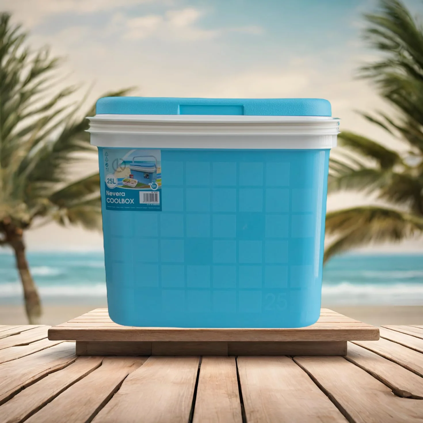 KROWN - Nevera Portátil Térmica, Color Pastel, Polipropileno, Ideal para Actividades al Aire Libre en el Jardín, Camping, Barbacoas, Picnic, Playa, Caja Rígida Térmica