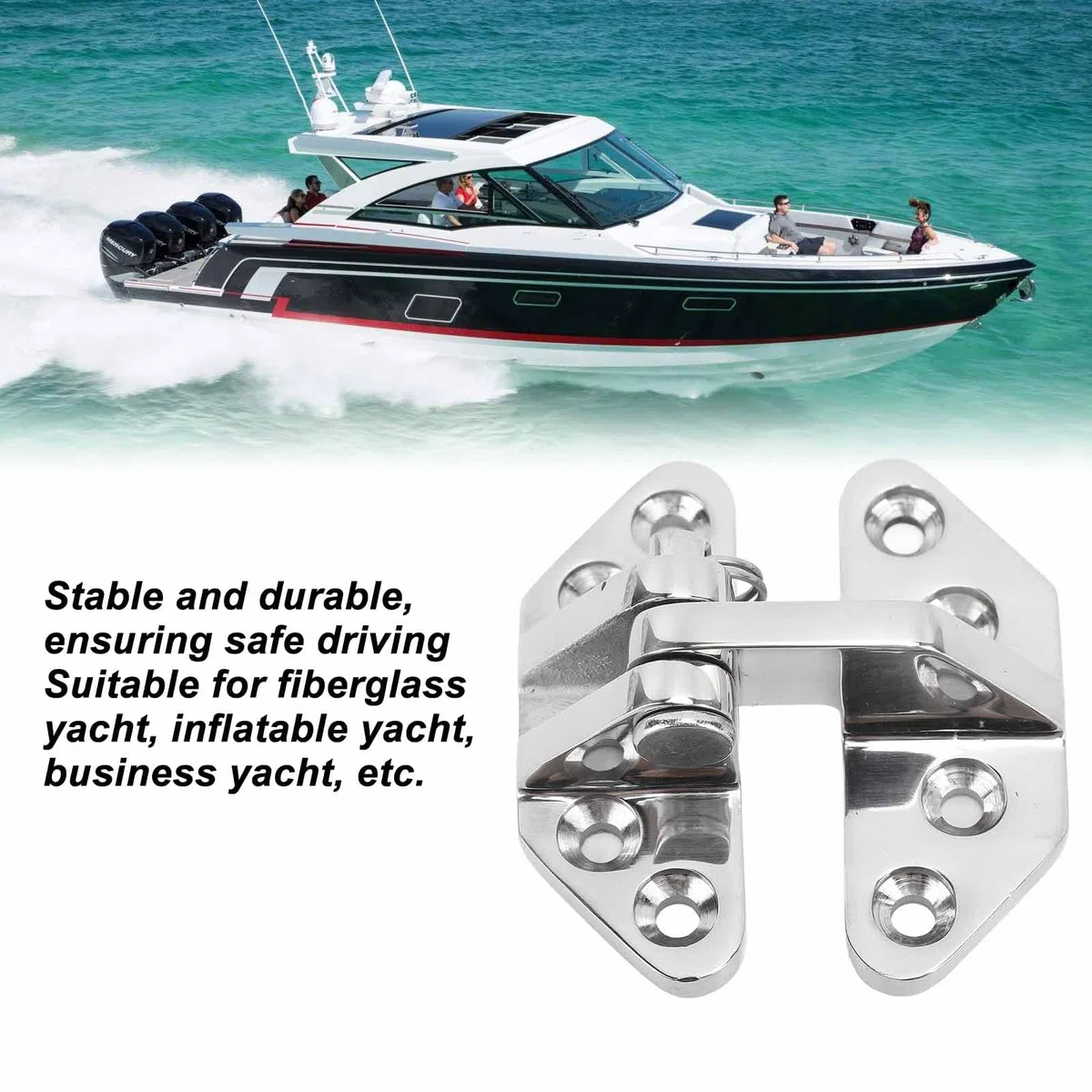 Bisagras para Escotilla de Barco, 4 Piezas Bisagras para Puerta de Barco Reemplazo de Bisagra de Escotilla de Acero Inoxidable para Yate Inflable de Barco Marino, 2.8 X 2.6