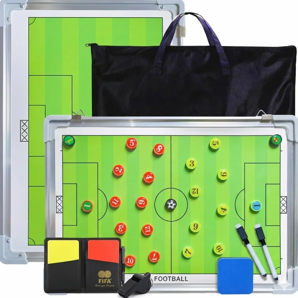 CREADY Pizarra Entrenador de Futbol 44x31cm Carpeta Táctica Magnética con Fichas