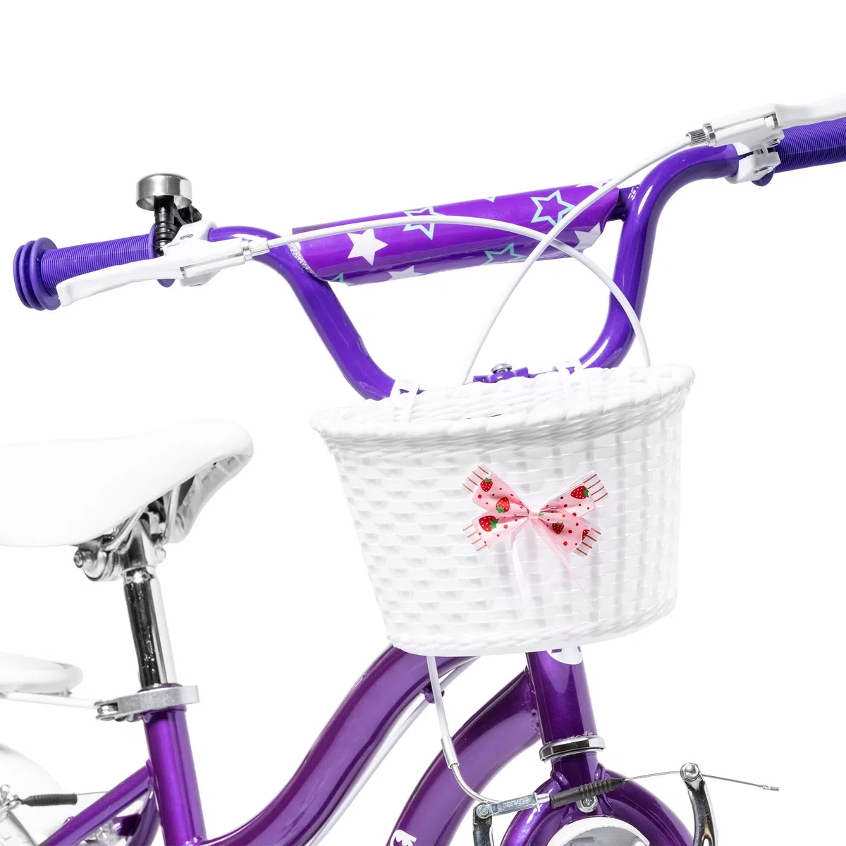 ATAA Bicicleta Infantil Stars para Niñas con Ruedines, Cesta, Timbre y Porta Equipaje – 14” y 16” – Diseño Seguro y Divertido