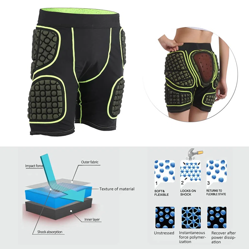 PROPRO Pantalones Unisex Transpirables Anti caída con Almohadilla para la Cadera Goma elástica Diseño Celular EVA Flexión Flexible de 360 ​​​​Grados para esquí Patinaje sob