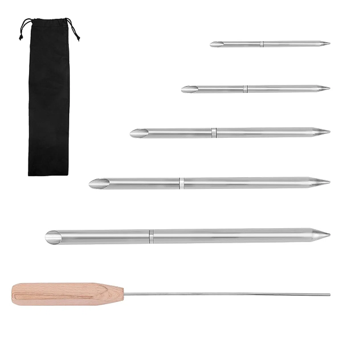 Juego de 7 herramientas de empalme de cuerda 6 en 1 con bolsa de almacenamiento, incluye 1/2" 1/4" 5/16" 3/8" 7/16" para conectar cuerdas trenzadas