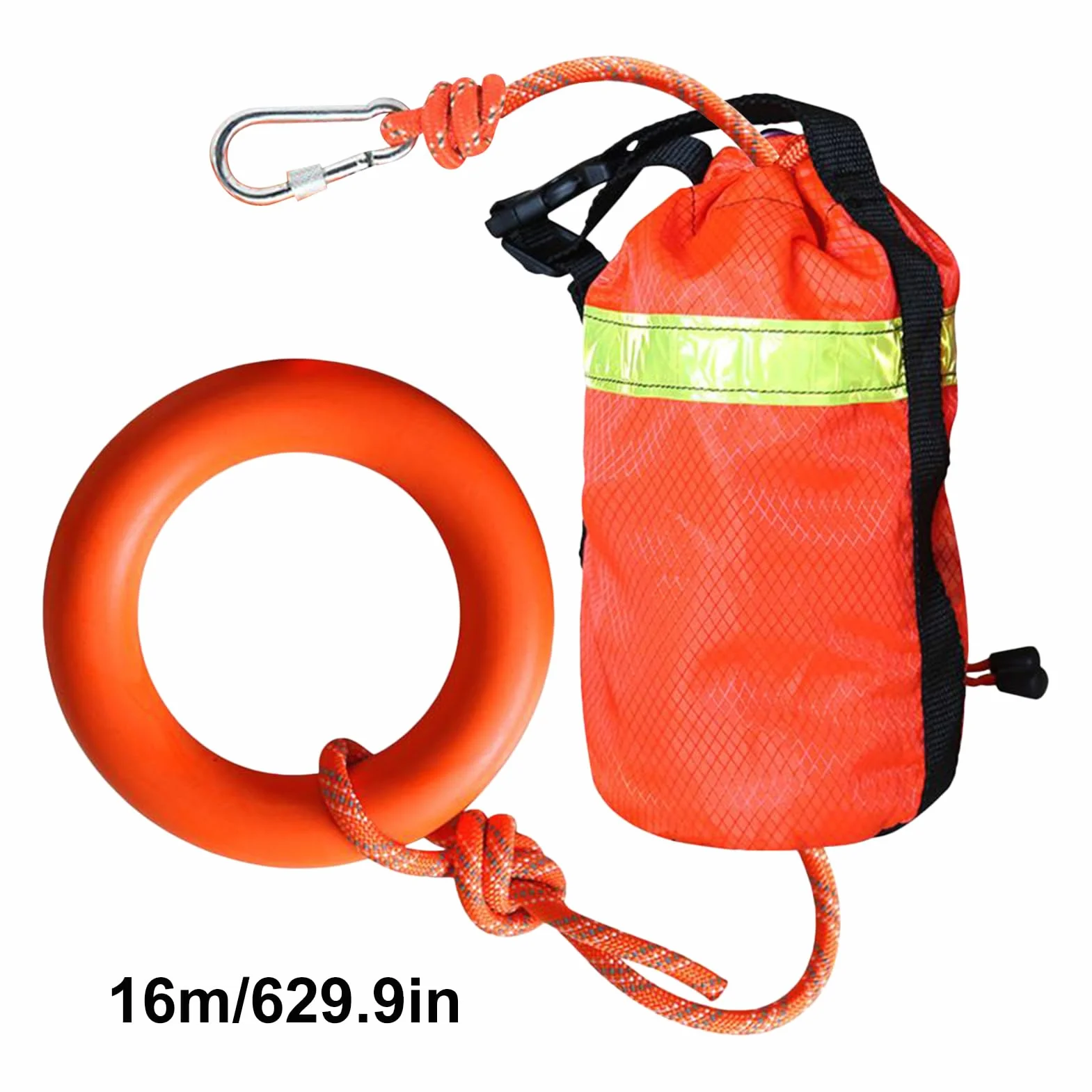 Cuerda de Rescate Acuático 16 m Flotante Reflectante Equipo Seguridad Anillo Mano Rafting Aguas Bravas