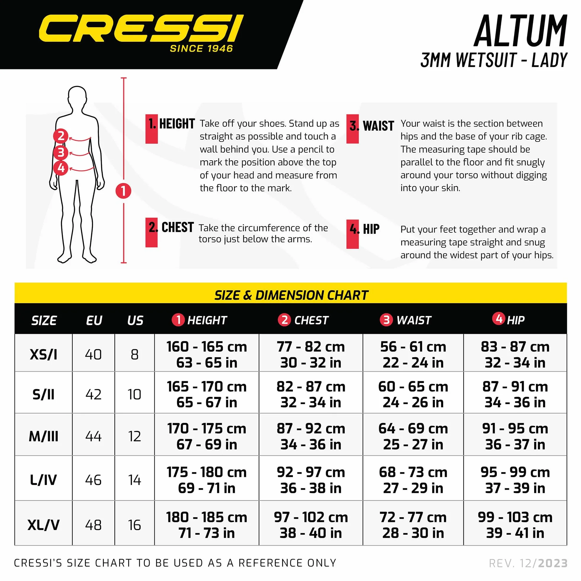CRESSI Altum Wetsuit Lady 3 mm, Traje de Neopreno de Una Pieza o Shortry Mujer