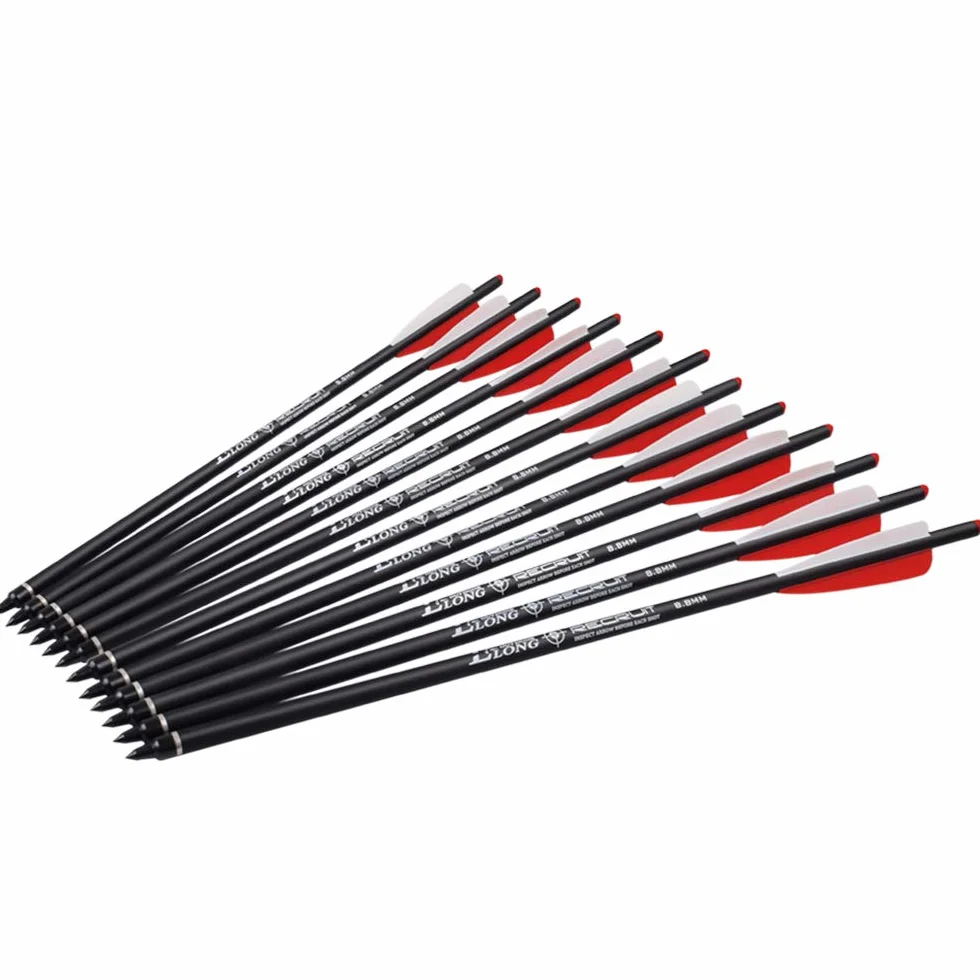 NIKA ARCHERY 12 Piezas de Pernos de Ballesta Flechas de Carbono 16 18 20 Pulgadas Flechas de Ballesta para Ballesta Caza Tiro con Arco práctica de Tiro