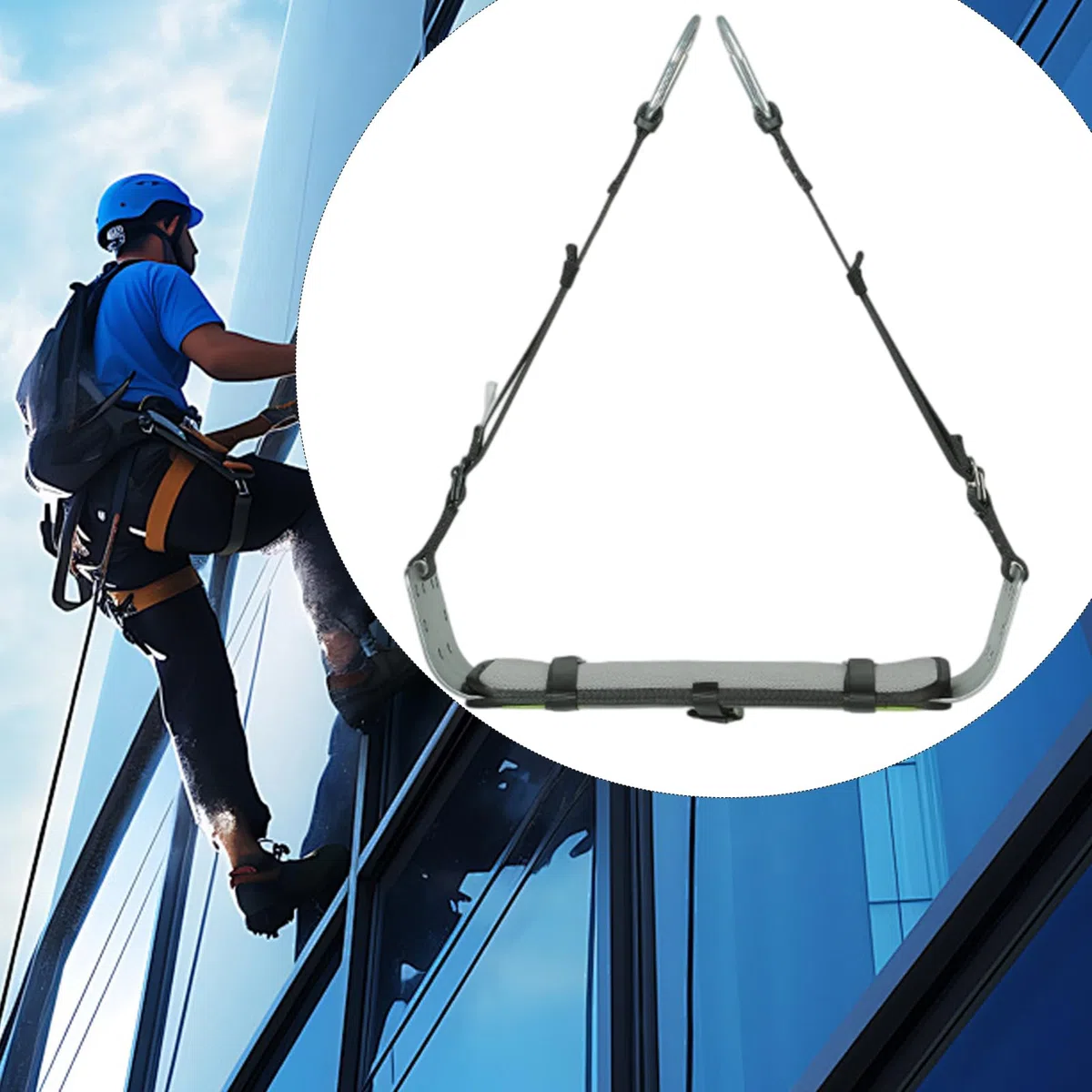 Arnés De Escalada: Cinturón para Trepar Árboles De 50x19x12 Cm, Silla De Montar De Seguridad Cómoda, Equipo De Soporte para Escalada En Roca, Equipo De Montañismo para Acampar para Entrenamiento