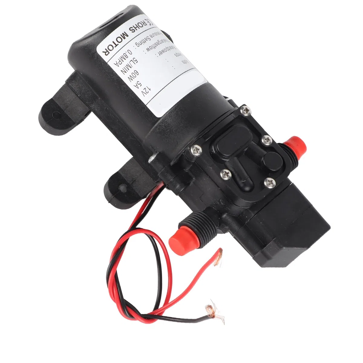 Autocebante de Alta Presión de 12 V para Camping, barco: 116 PSI, Velocidad de 5 L/min, Presión Incorporada