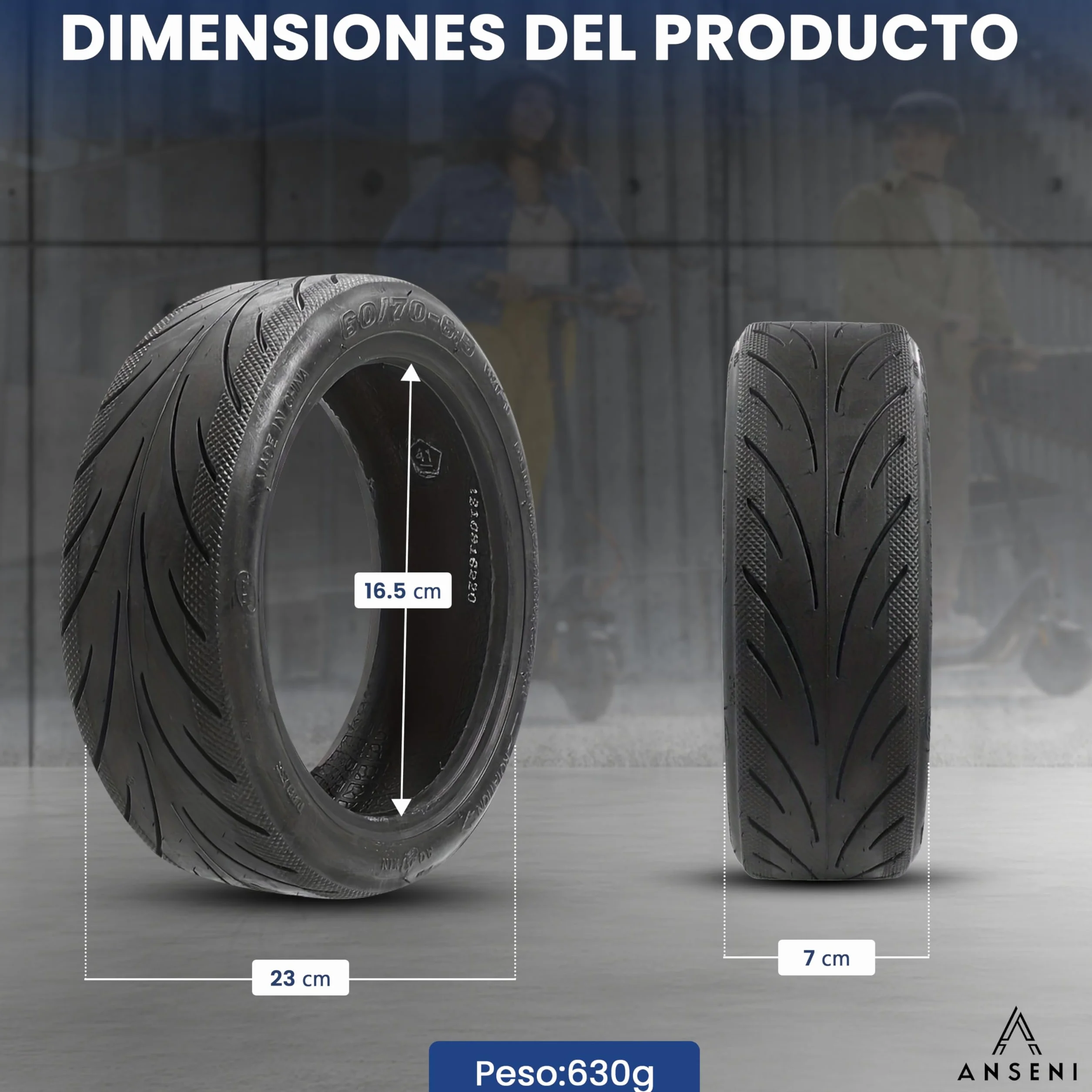 Rueda Tubeless 60/70-6.5 Neumático 10 Pulgadas 10x2.50-6.5 para Segway Ninebot E3 E, Max G30/G30D, Xiaomi 5/5 Pro/5 Max, Smartgyro K2