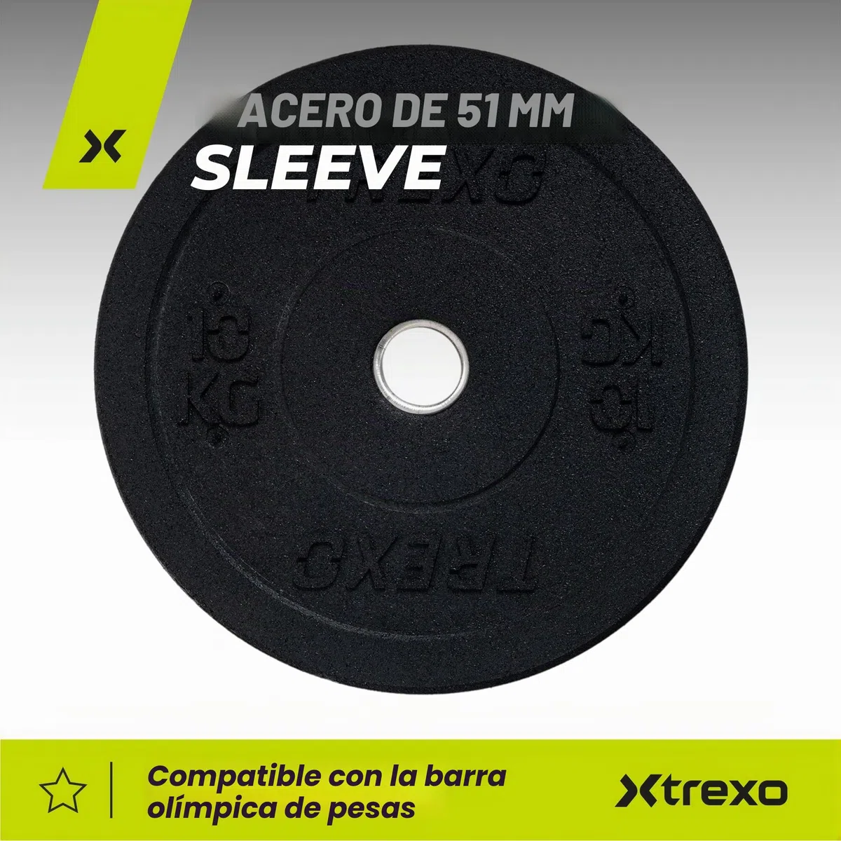 TREXO Discos Pesas Bumper Olímpicos de 5/10/15/20/25 kg Discos Gym de Goma para Barra Olímpica de 50 mm de Diámetro Resistentes para Fitness para Entrenamiento de Fuerza para Crossfit para Gym en Casa