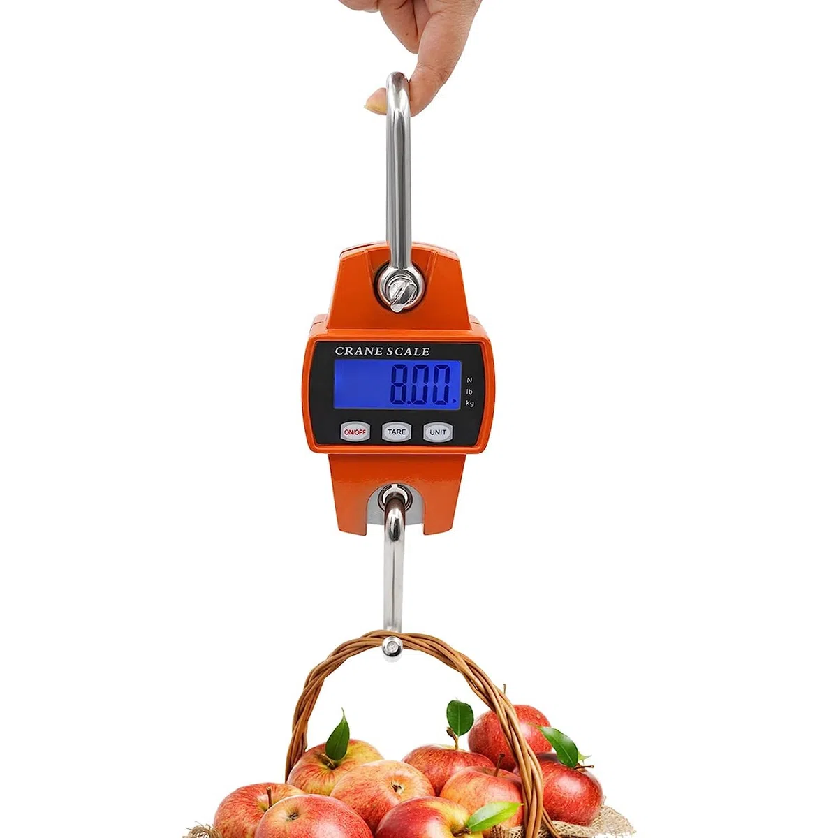 Escala de Pescado Profesional de 300 kg Mini Escala Colgante Grúa de Gancho Portátil Báscula Electrónica de Alta Resistencia Herramienta de Medición de Peso con Sensor Preciso (sin batería)