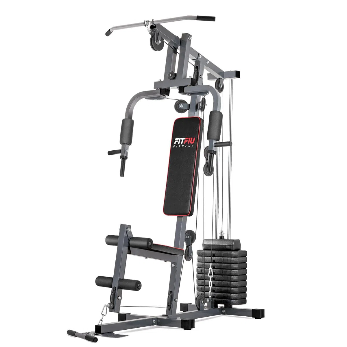 FITFIU Fitness GYM-100 Máquina multiestación musculación para casa, Pesas de 53 kg, Gimnasio Compacto para Entrenamiento Completo, Unisex Adulto