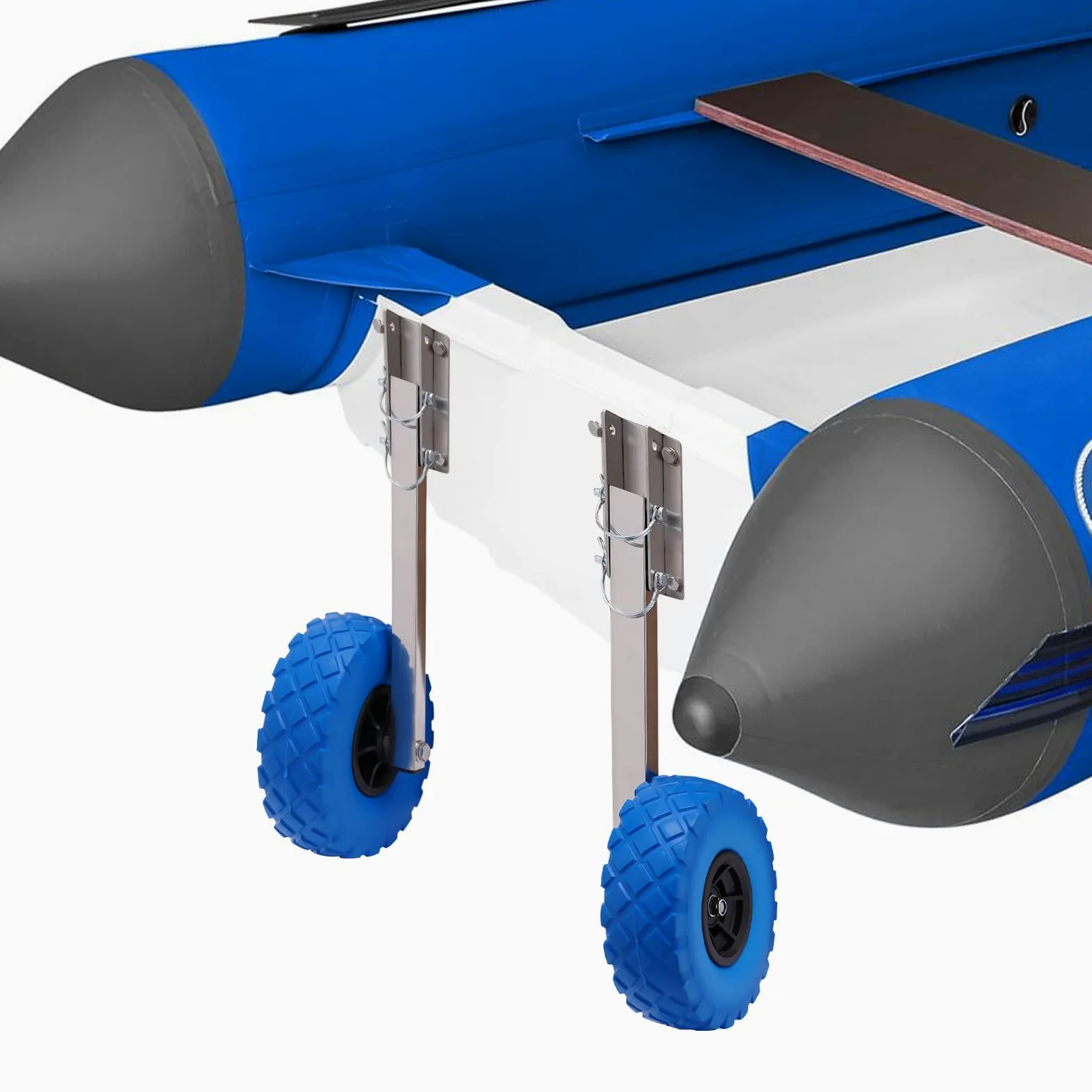 Ruedas traseras para botes inflables, ruedas de transporte de acero inoxidable para barco inflable, balsa tender (carga máxima: 150 kg)