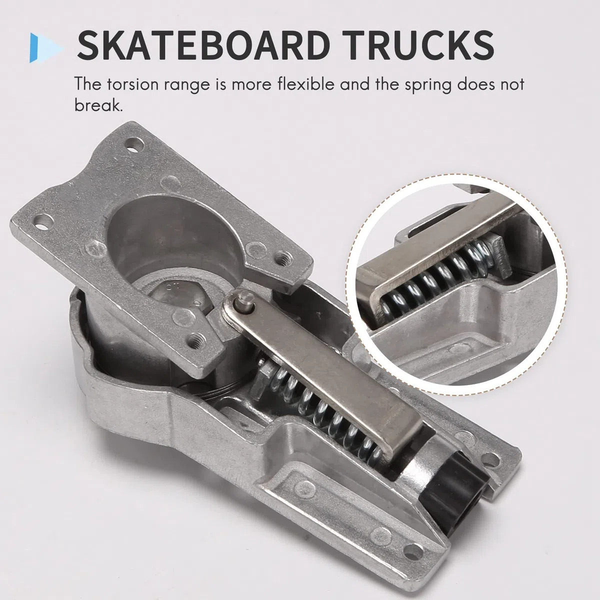 Arrival Surf Skate Trucks Aleación 7 pulgadas Land Surf Skateboard Soporte Base Negro C7 Bridge Spring Bracket, Plata