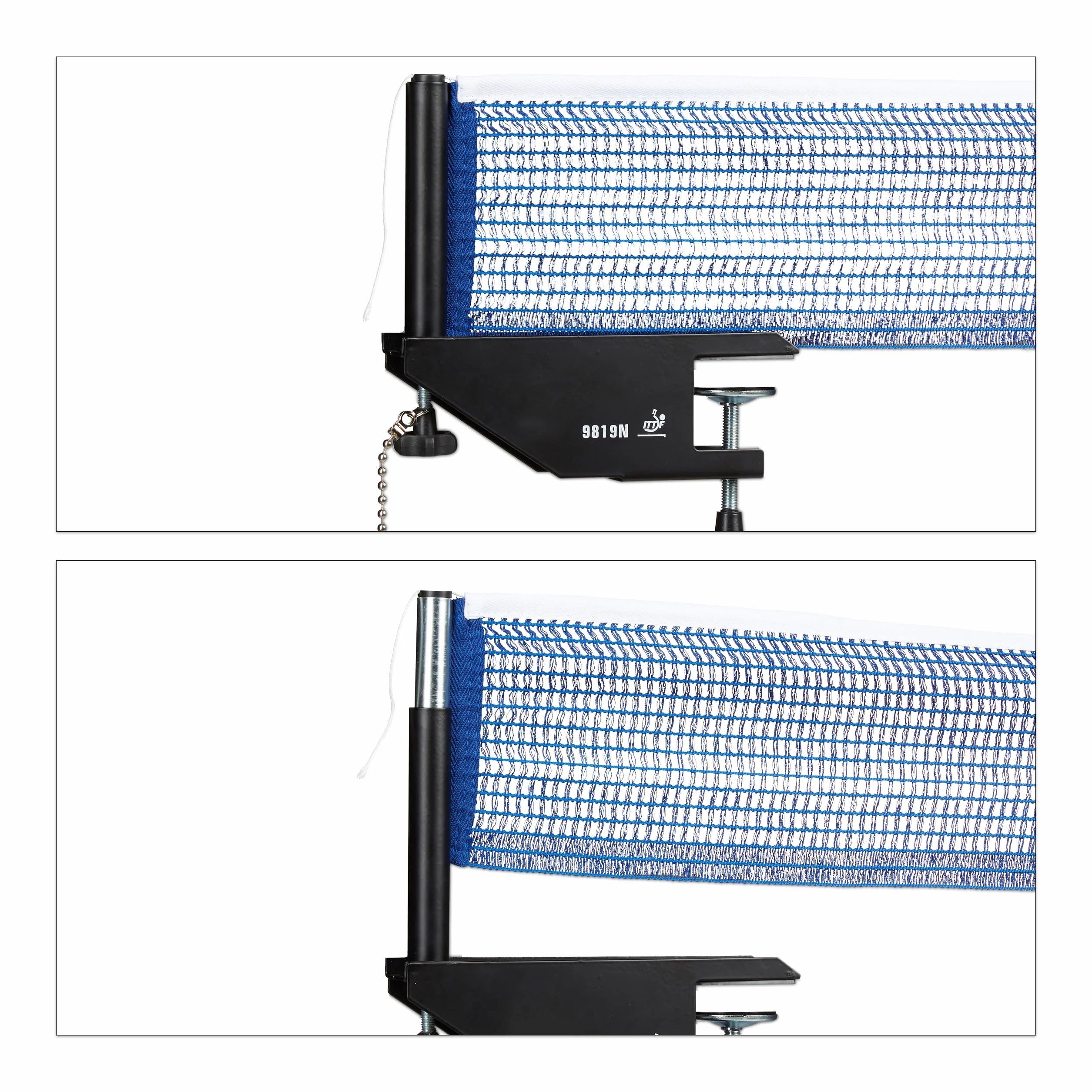 Relaxdays Ping Pong Tenis de Mesa Profesional 19.2 x 23.5 cm 2 Postes Red Azul