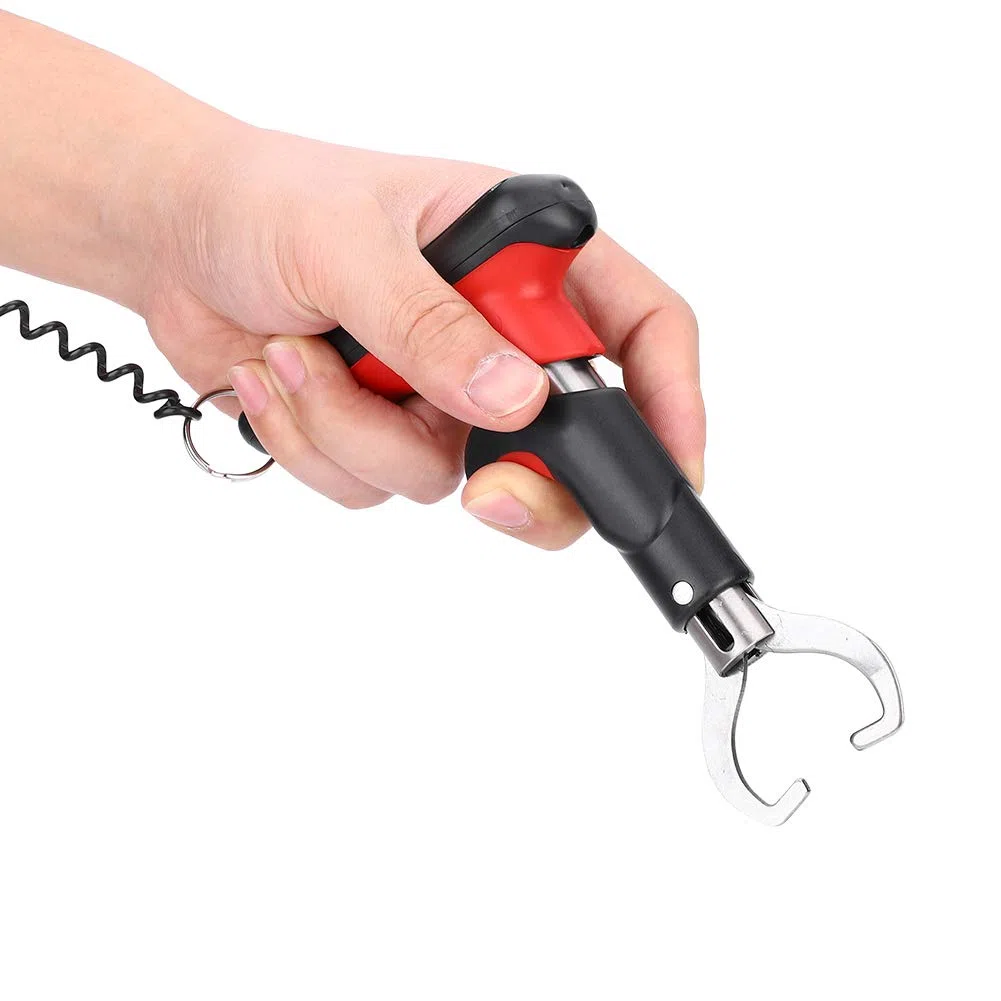 Pinza de Pesca a Escala Digital LED, Empuñadura de Acero Inoxidable con Cuerda de Seguridad de Resorte, Antideslizante, Conveniente y Portátil para Pescadores