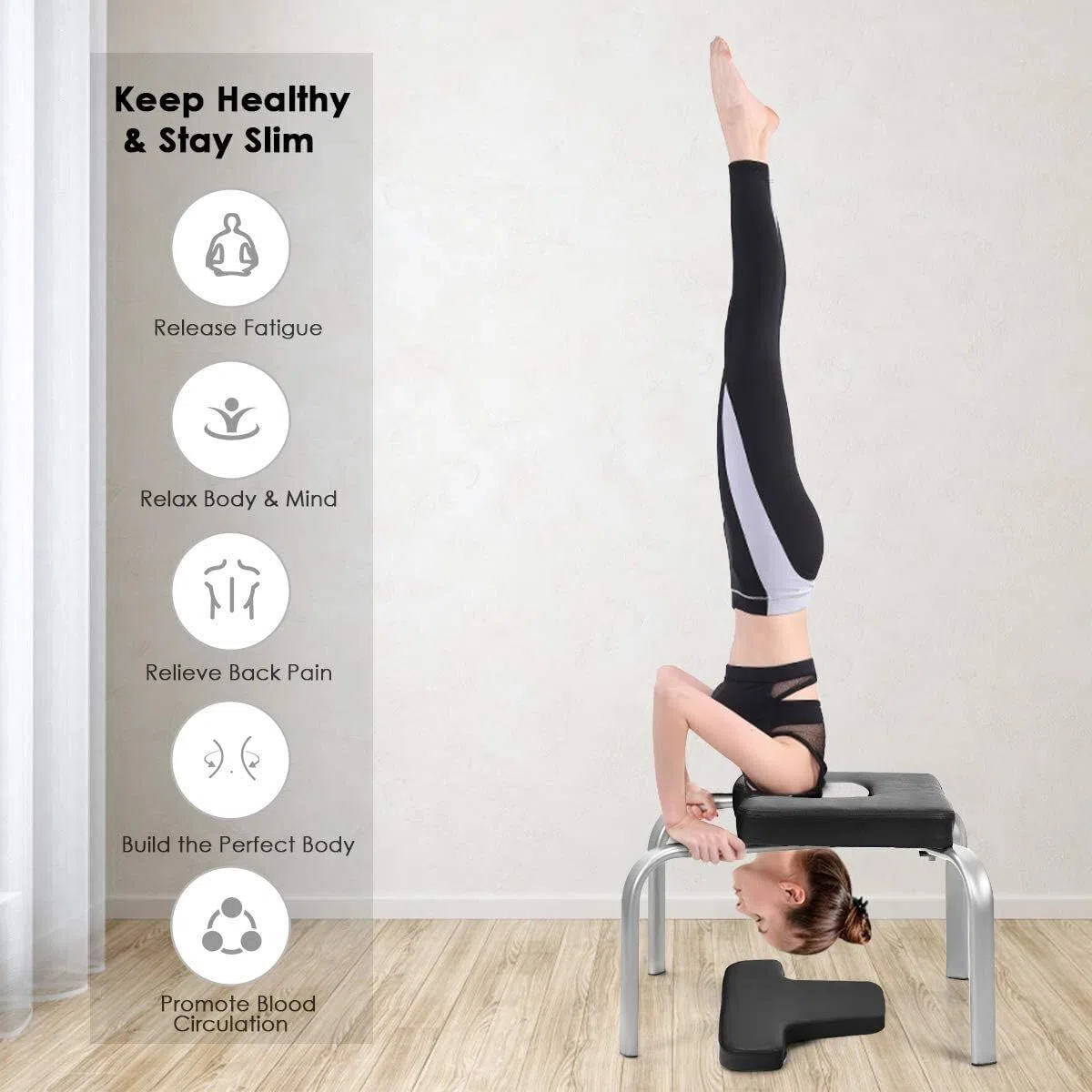 Taburete multifunción para yoga, fitness y yoga, silla invertida, conjunto desmontable, para aliviar la fatiga y construir el cuerpo, capacidad máxima de 200 kg