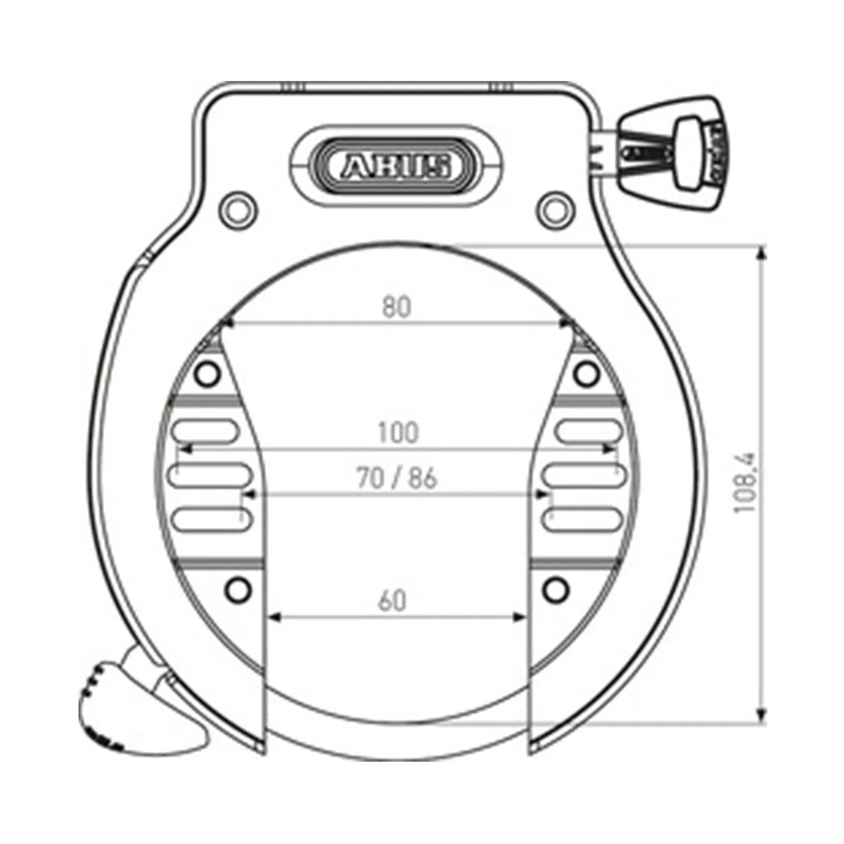 ABUS Unisex - Adultos 4650S NR BK OE Cerraduras de montura, color sólido, universal