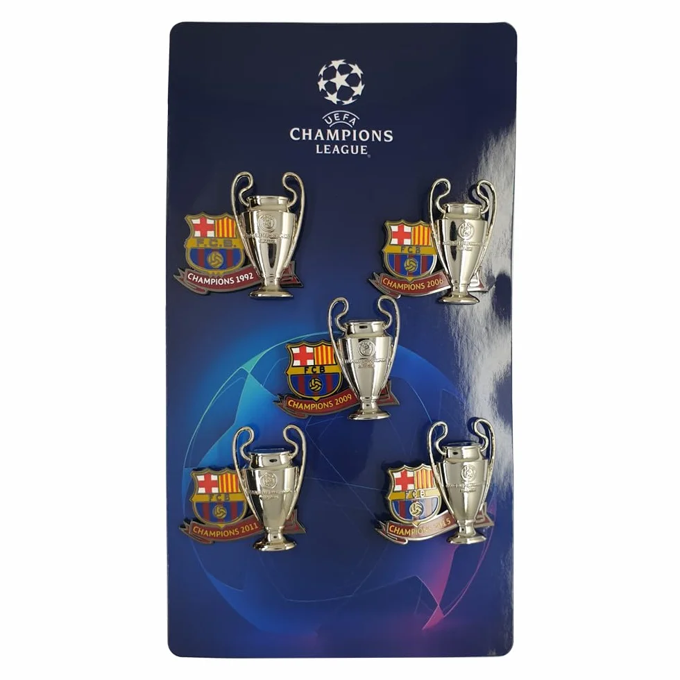 UEFA Champions League Winner Set Pin Insignia FC Barcelona 5 Piezas in 2D Metal