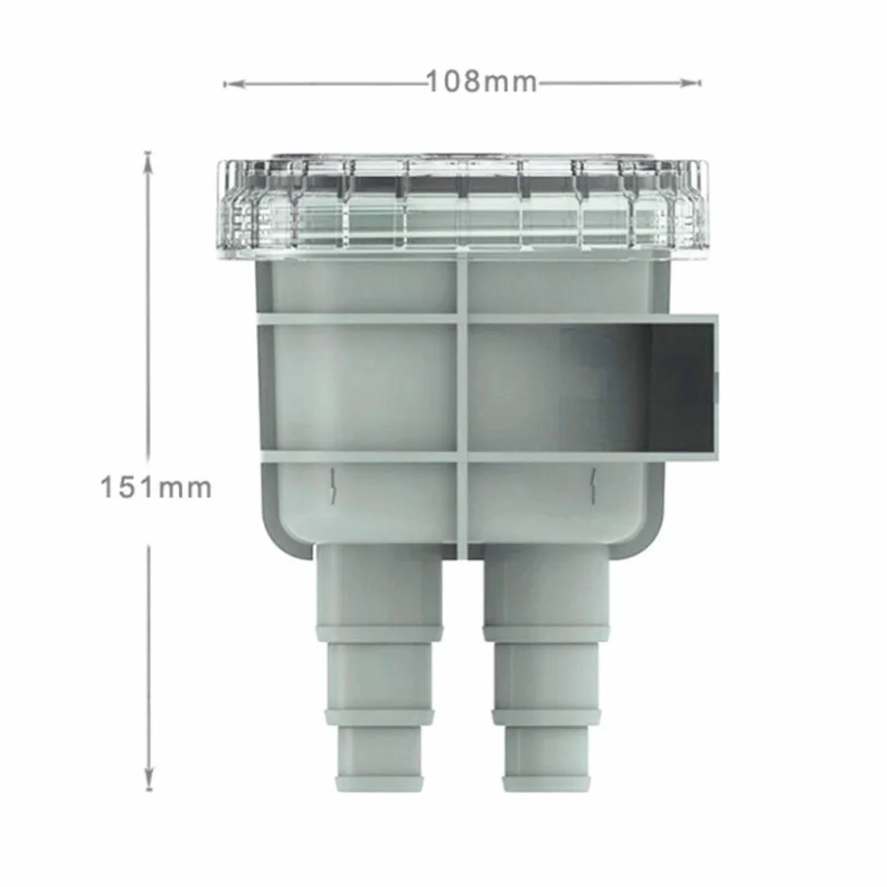 Filtro de agua de mar KIMISS, filtro de filtro de agua de mar de entrada de ABS de 4,3 pulgadas, limpiador de protección del motor, refrigeración para manguera de 1/2 pulgadas, 5/8 pulgadas y 3/4 pulg
