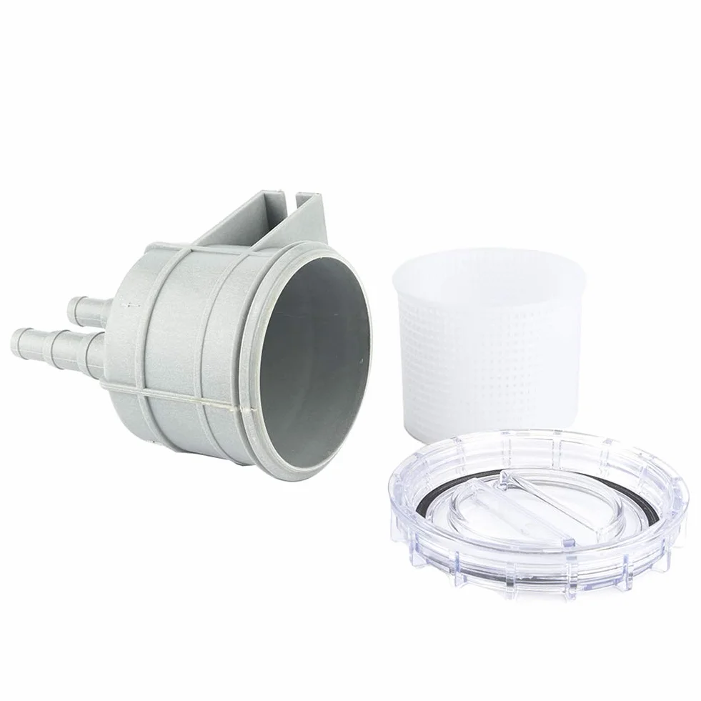Filtro de agua mar universal 108 mm (4,3 pulgadas) para refrigeración motores marinos, compatible con mangueras 1/2", 5/8" y 3/4", carcasa transparente fácil limpieza