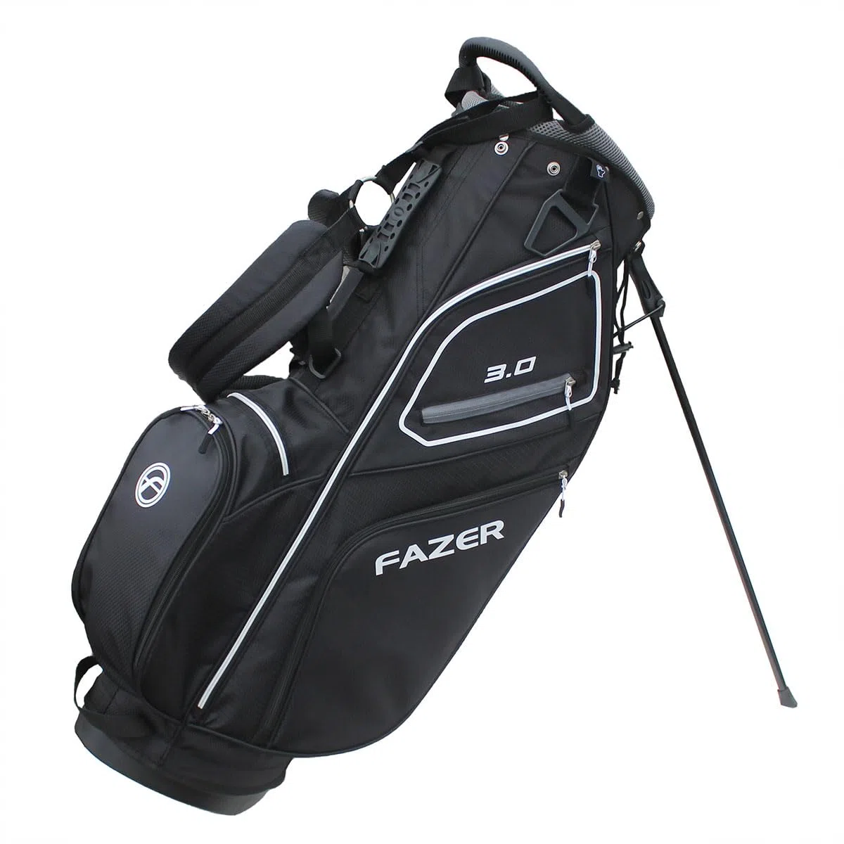 FAZER Bolsa de golf ligera 3.0 con un divisor de palos de 6 vías, separadores de palos de longitud completa y 6 bolsillos con cremallera, bolsa de nailon duradera para un transporte y almacenamiento