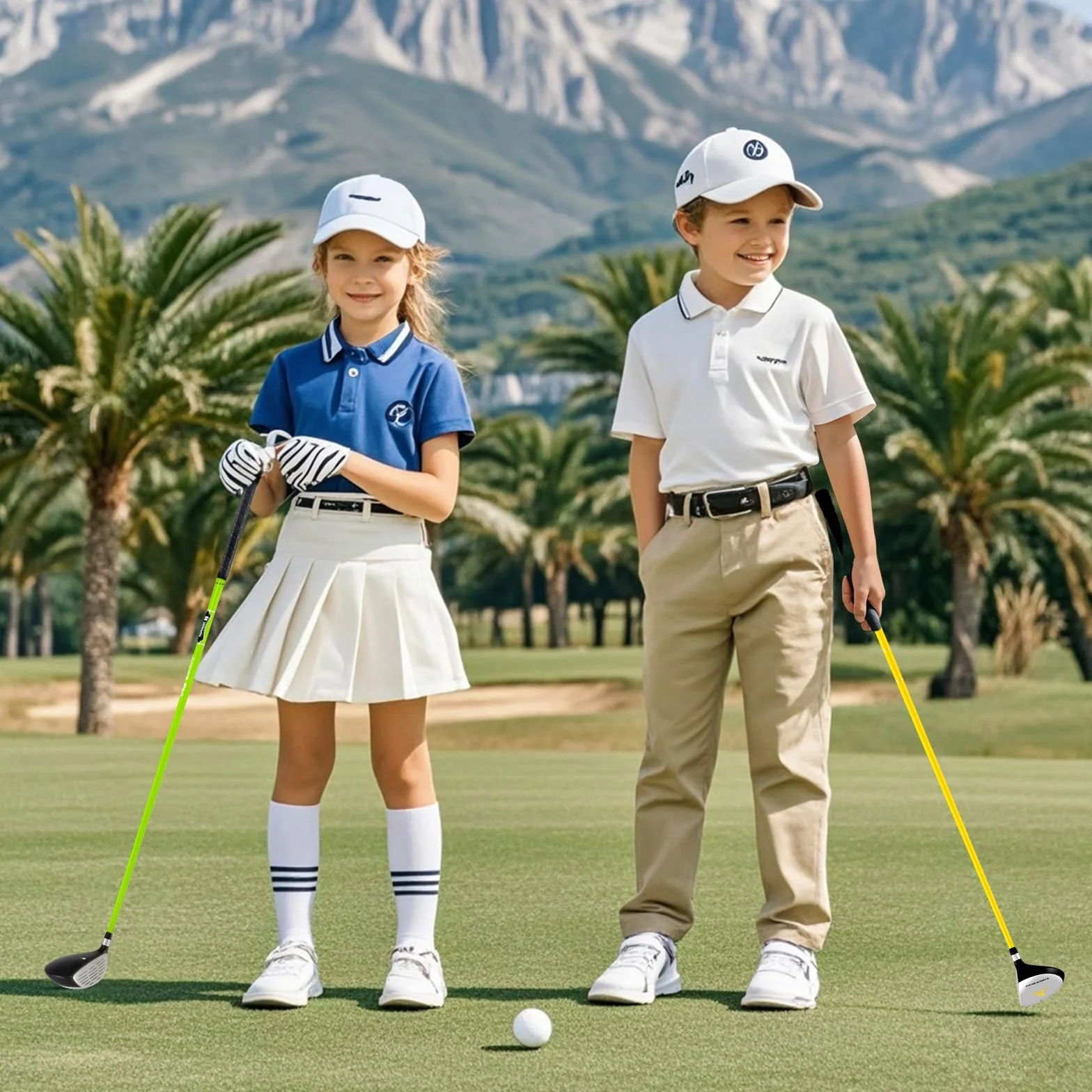 COSTWAY Palo de Golf Junior Madera de Calle 165CC para Niños 8-10 Años Diestro 86cm Fibra de Vidrio