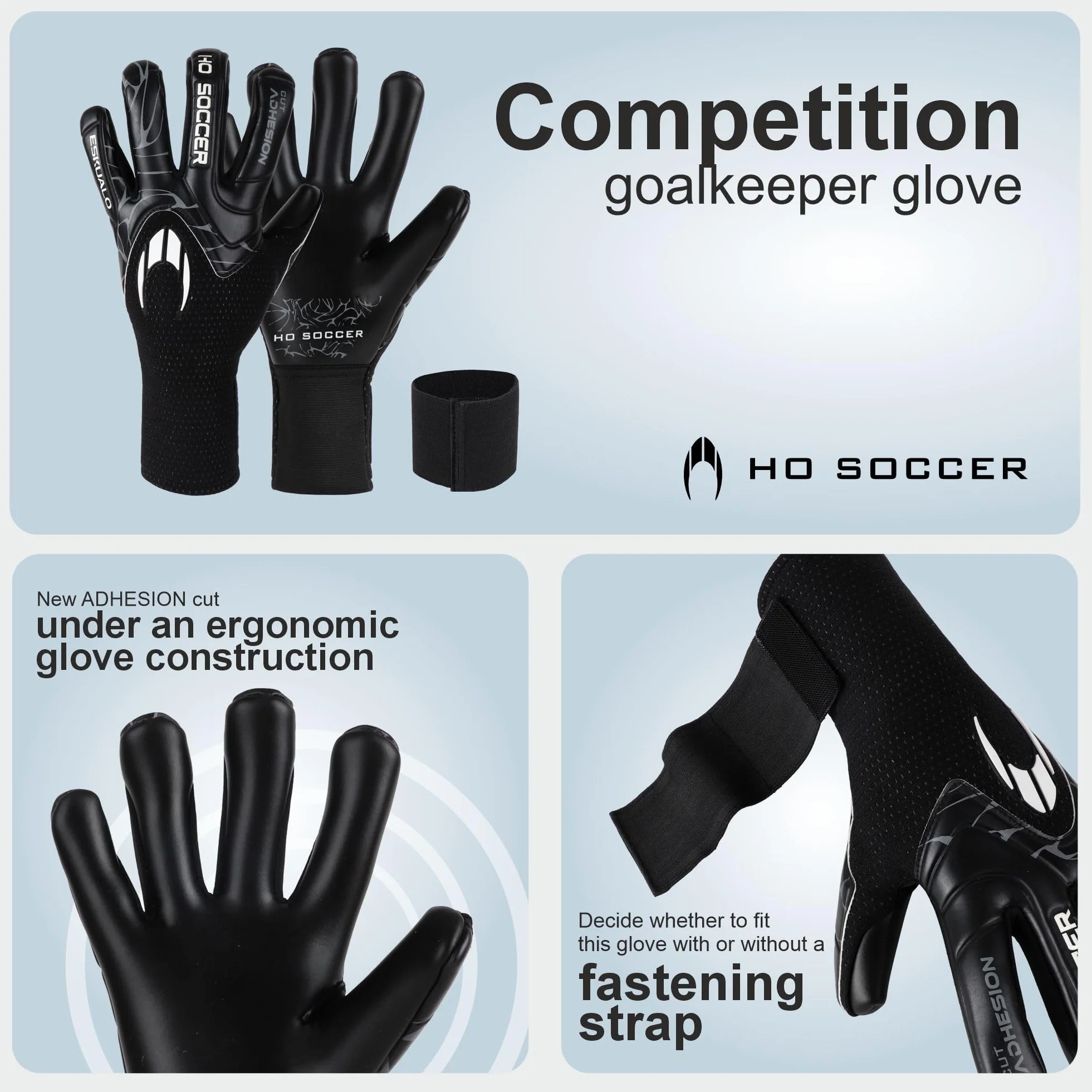 HO Soccer ESKUALO Blackout Guantes de Portero
