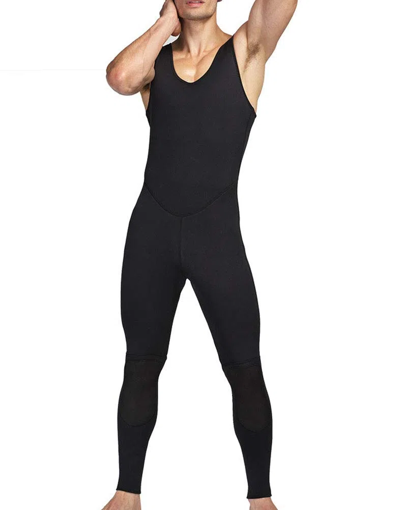 Traje de Neopreno sin Mangas para Hombre, Monopiece Wetsuit 3mm Traje de Buceo Neopreno Ajuste cómodo para Verano, Vacaciones y Buceo