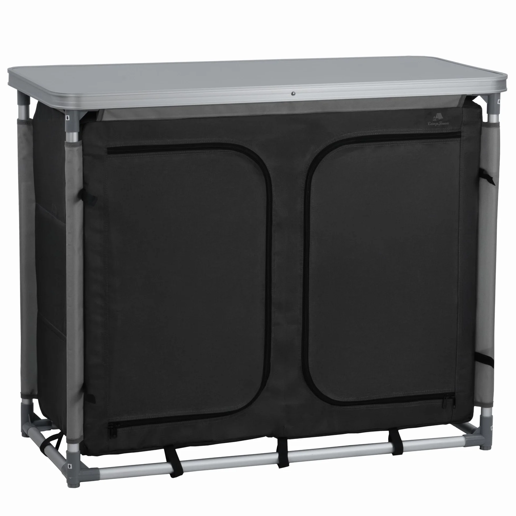 Armario para cocina de acampada con estructura de aluminio de CampFeuer, aprox. 102 cm (l) x 47 cm (an.) x 82 cm (a)