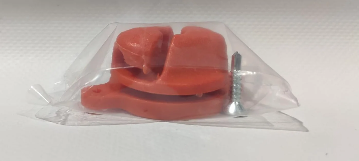 Ganchos sujeta Redes Universales sujeta Redes antilesión para porterías de fútbol y Balonmano Color Naranja de Nylon inyectado con Tornillo autotaladrante Incluido (Naranja)