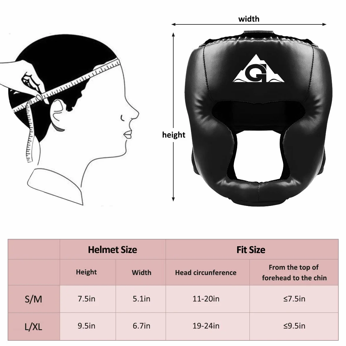 GROOFOO Casco de Boxeo para niños y Adultos, Protector con Parte Superior de Malla para Kickboxing, MMA, Muay Thai, Sparring, Rojo L/XL