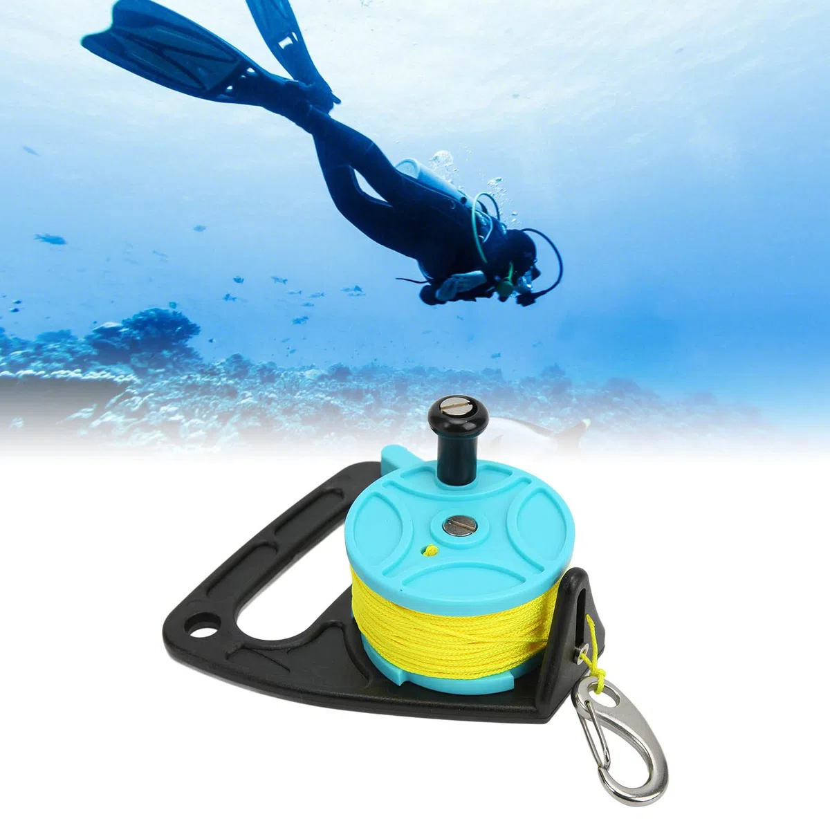 KIMISS Carrete de Buceo Carrete de Pesca de Buceo Carrete de Pesca de Buceo Carrete de Buceo Carrete de Buceo con Gancho de Tapón de Pulgar para Bucear bajo el Agua Deportes Acuáticos